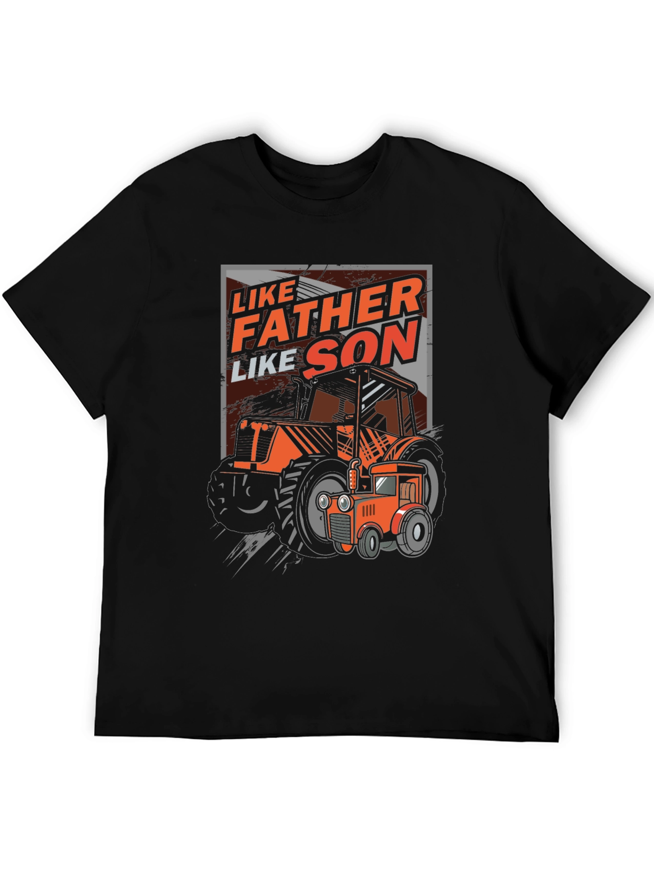 Black Like Father Like Son Tractor Graphic T-Shirt view 5