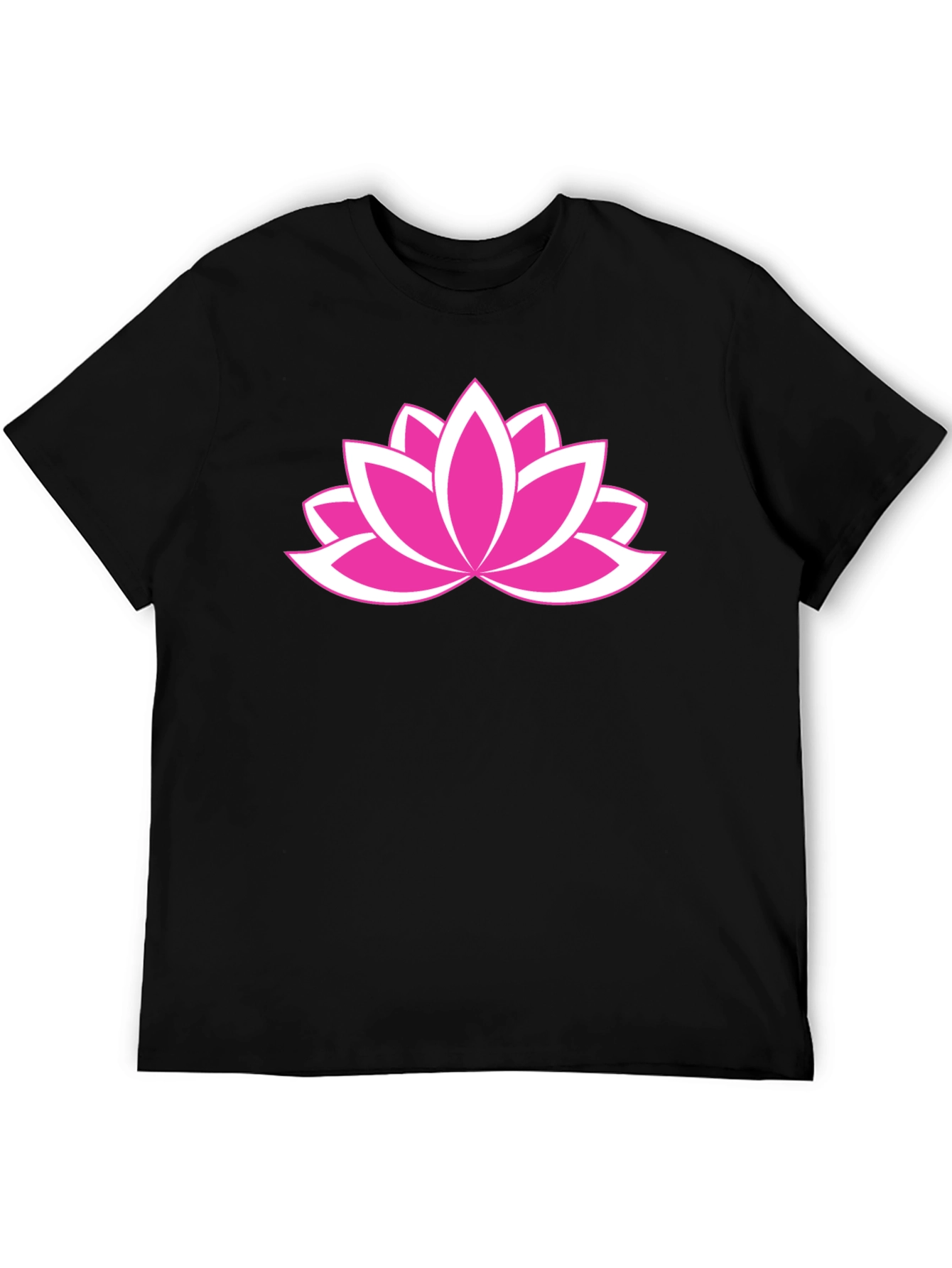 Black Lotus Flower Graphic Tee - Black Cotton Comfort view 5