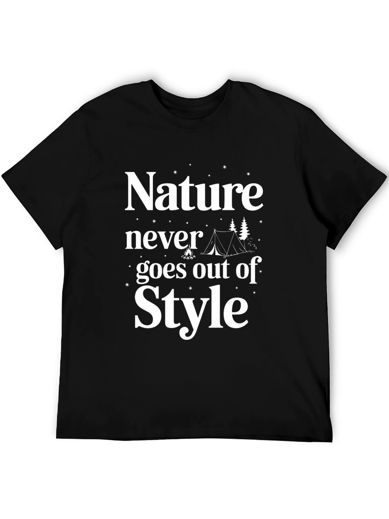 Black Nature Never Goes Out of Style Camping T-Shirt view 5