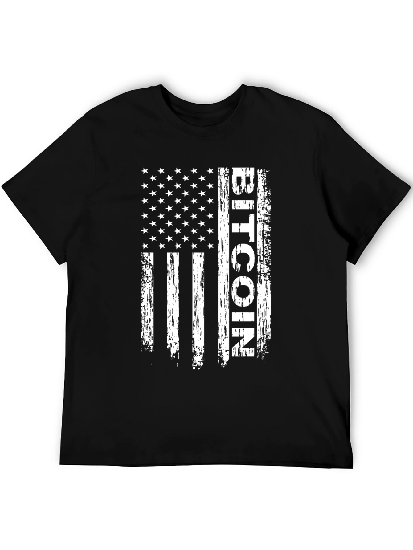 Black Bitcoin USA Flag T-Shirt - Crypto Patriot Tee view 5
