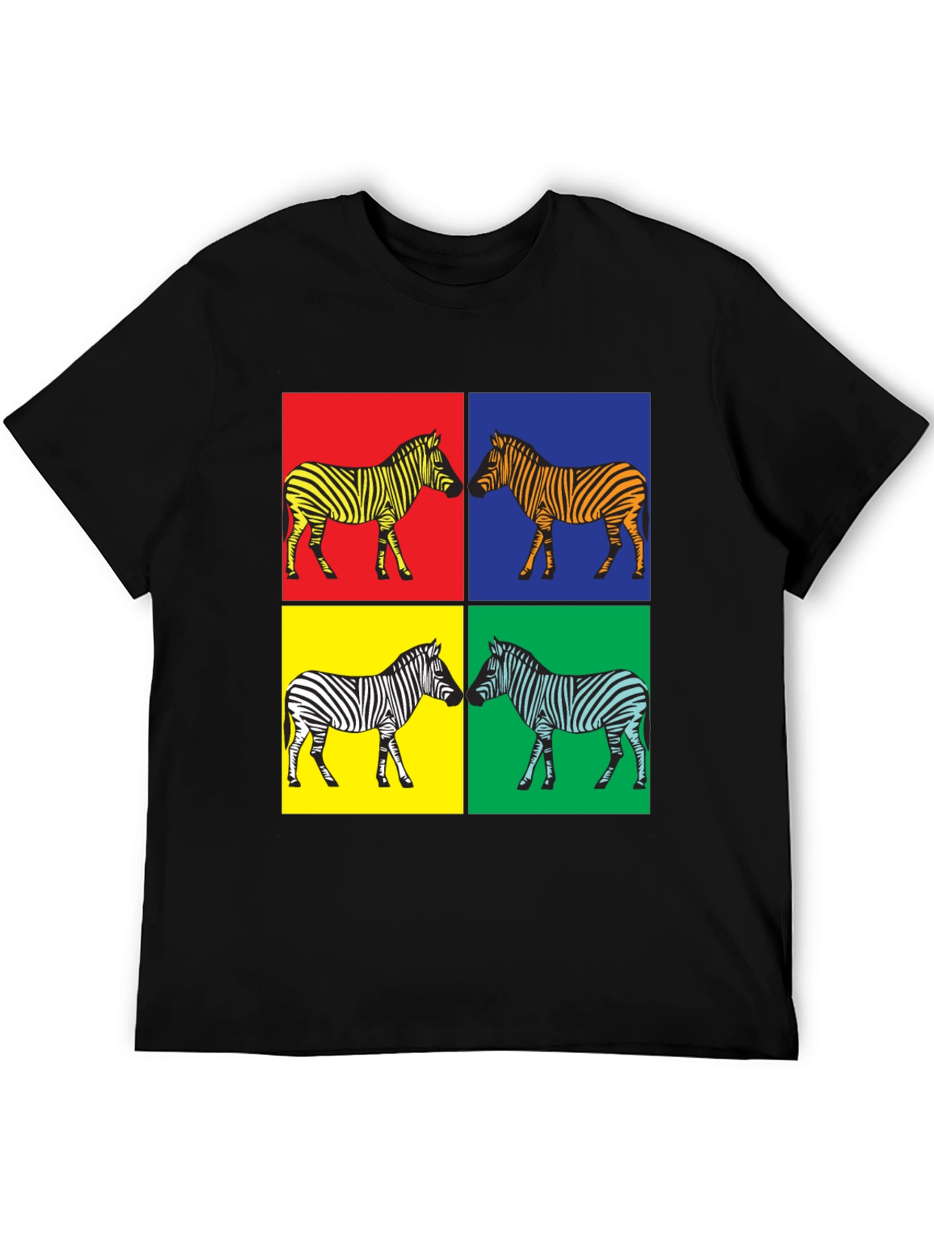 Black Pop Art Zebra Graphic Tee - Stylish Men's T-Shirt view 5