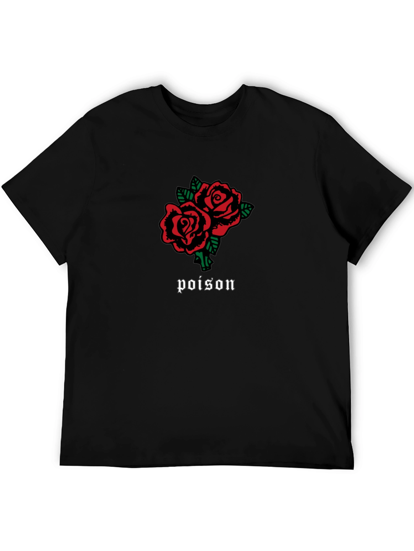 Black Poison Roses Graphic Tee - Stylish Dark Aesthetic Shirt view 5