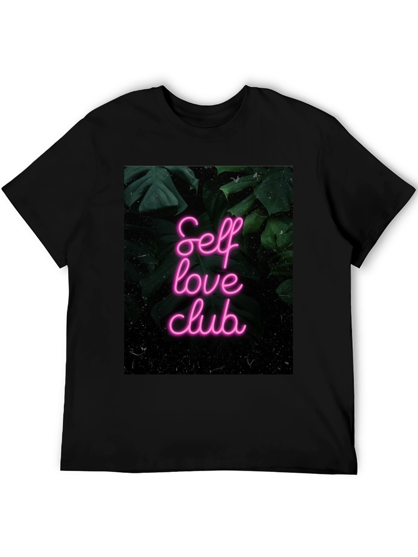 Black Self Love Club Graphic Tee - Black Cotton T-Shirt view 5