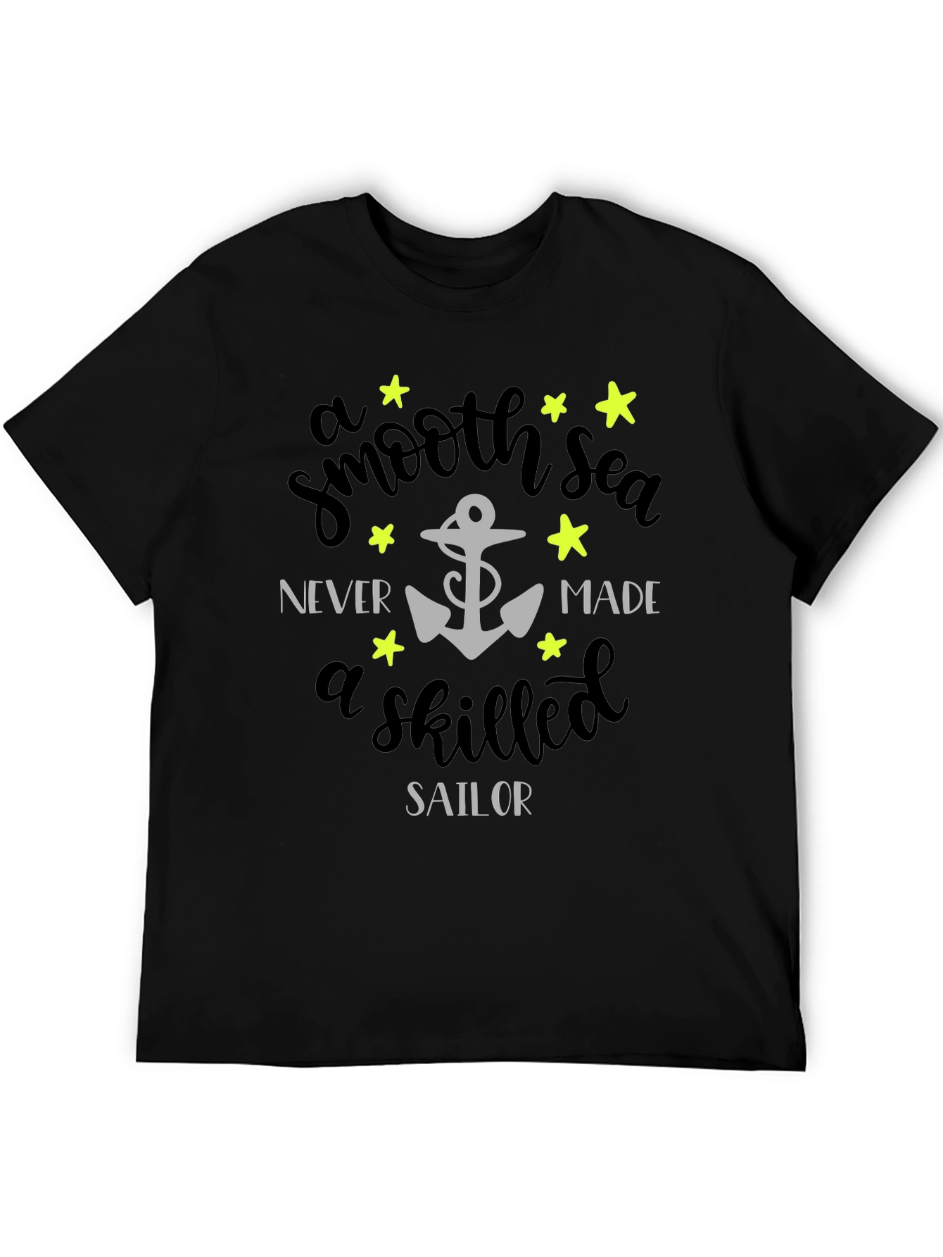 Black Smooth Sea Skilled Sailor Graphic Tee - Black view 5