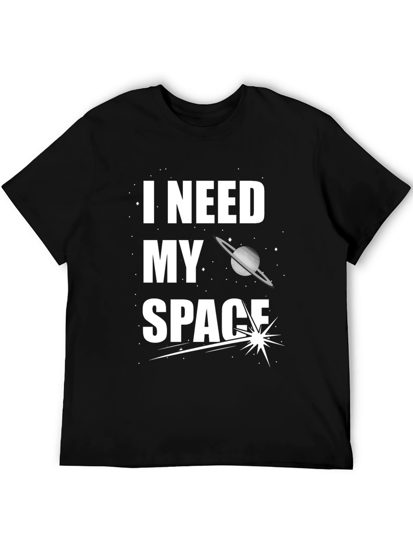 Black I Need My Space Graphic T-Shirt - Black Cotton view 5