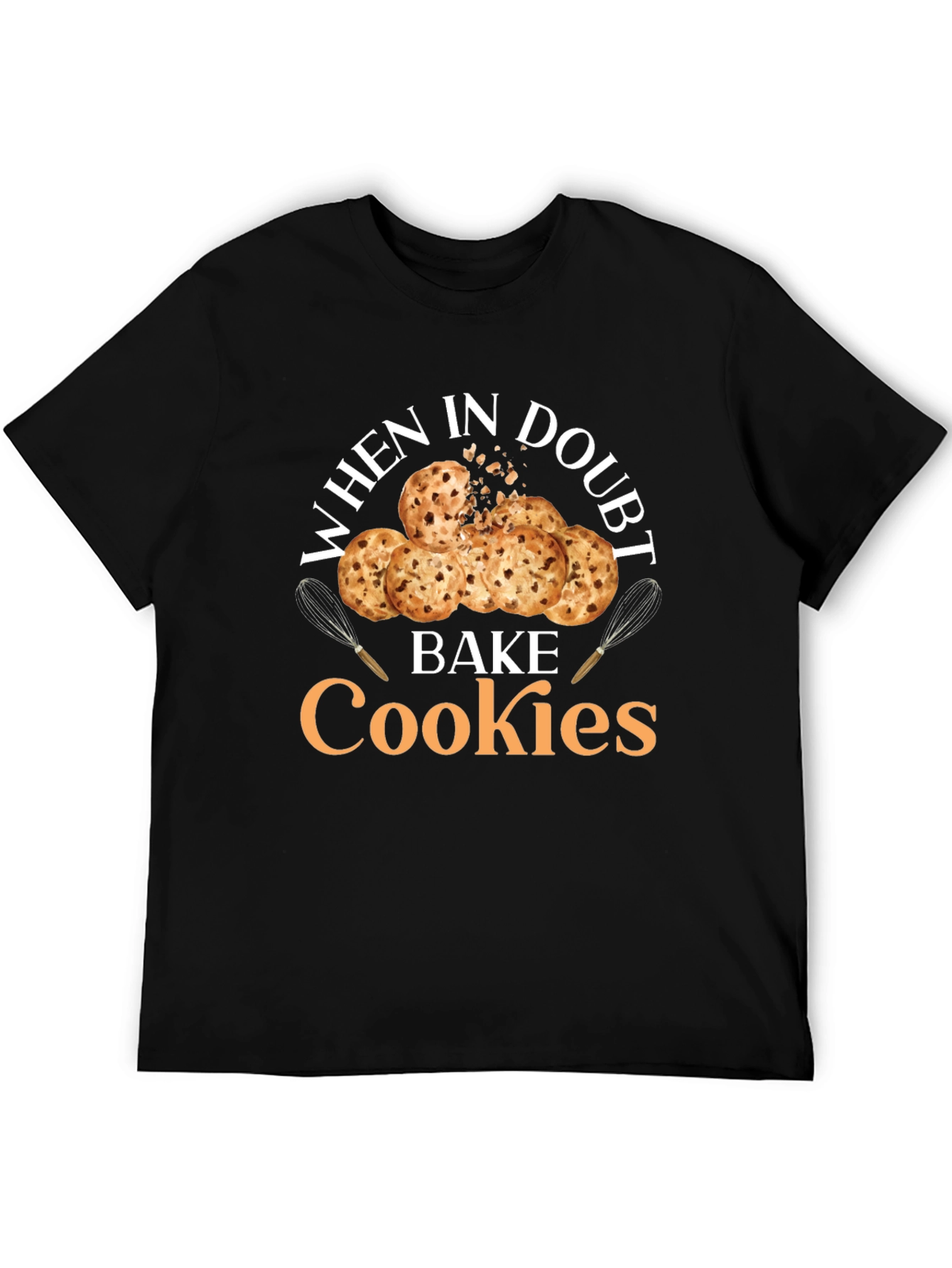 Black When in Doubt Bake Cookies T-Shirt view 5