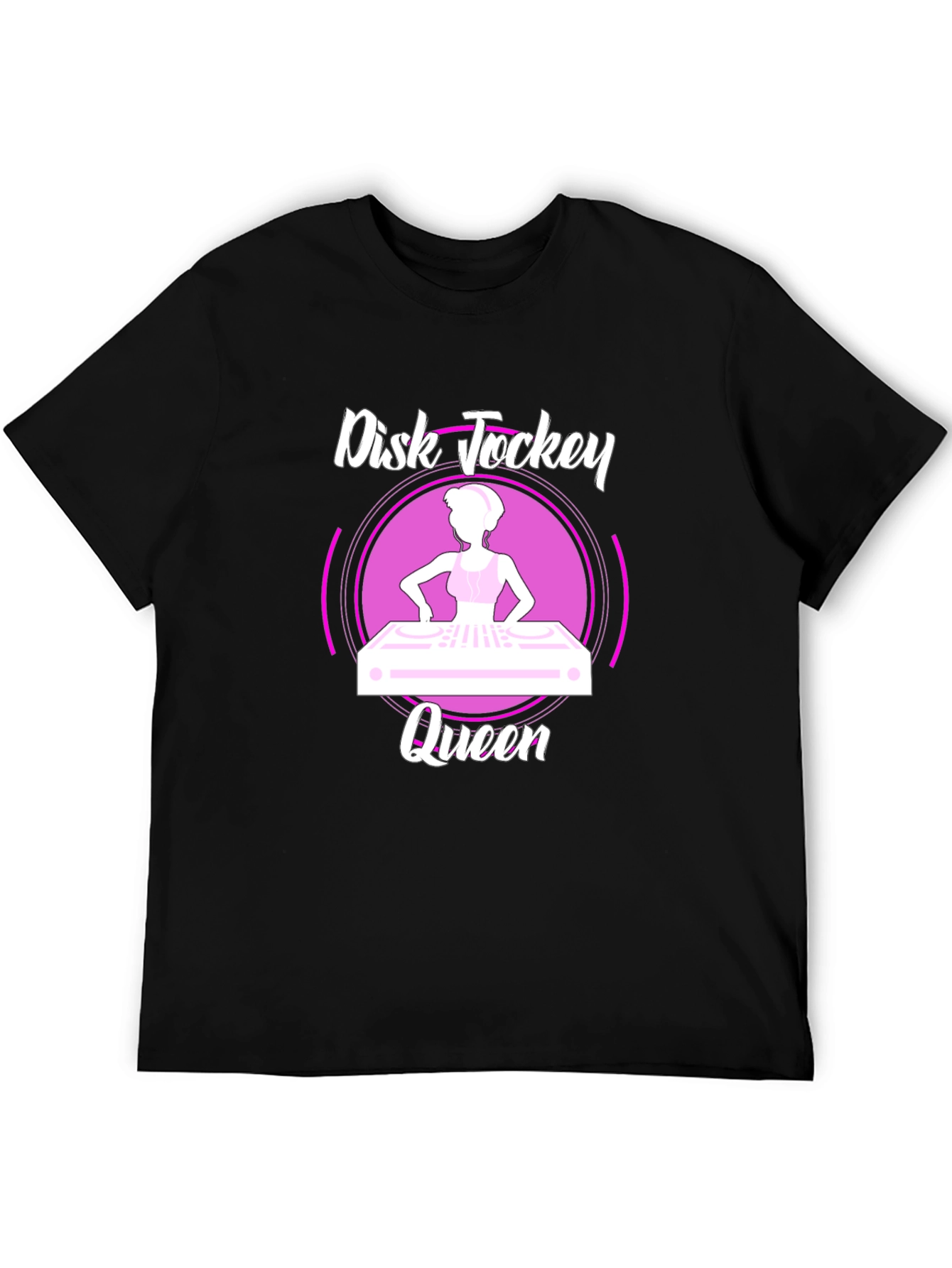 Black Disk Jockey Queen Black T-Shirt view 5