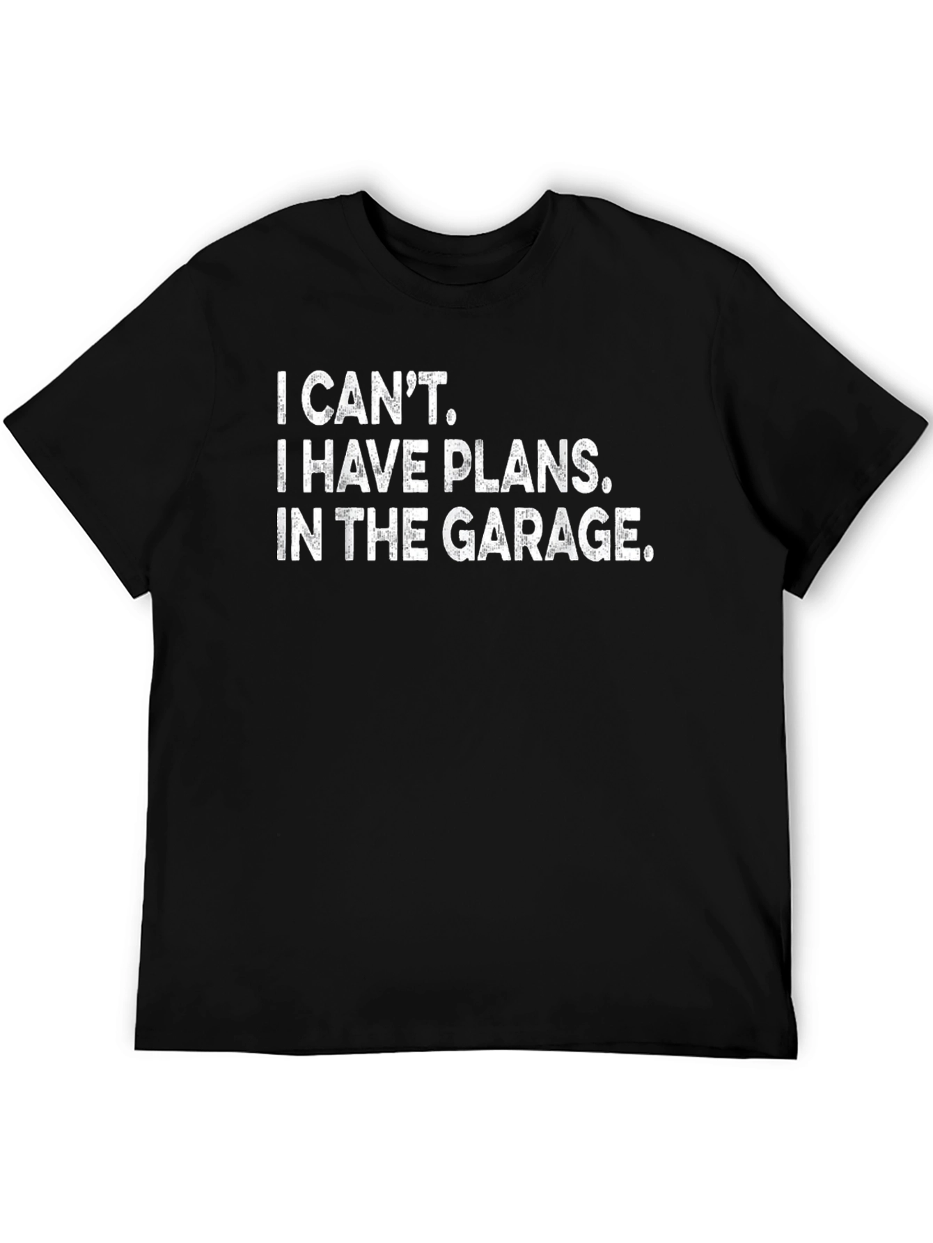 Black Garage Plans T-Shirt - Funny Hobby Tee view 5