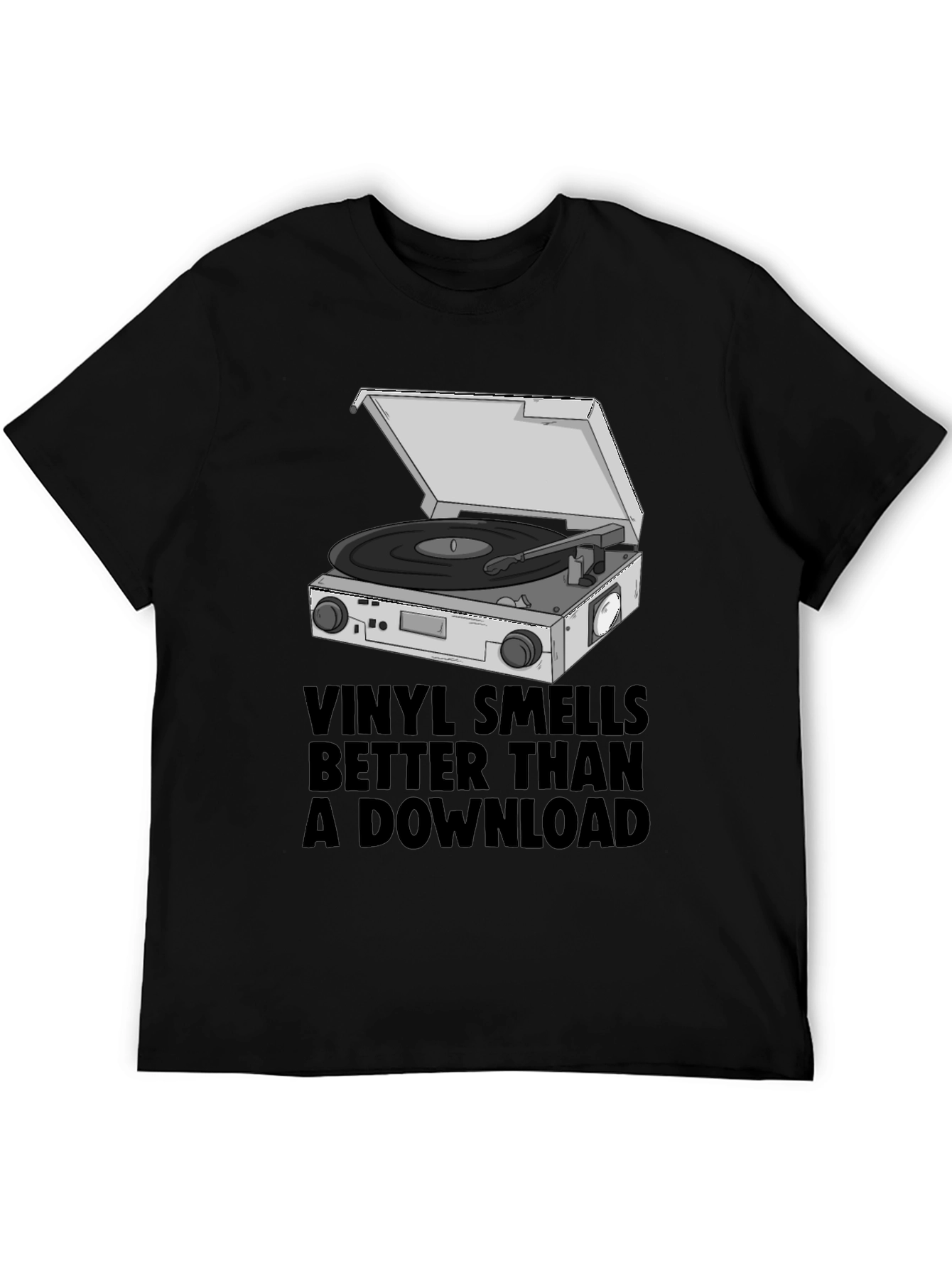 Black Vinyl Smells Better T-Shirt view 5