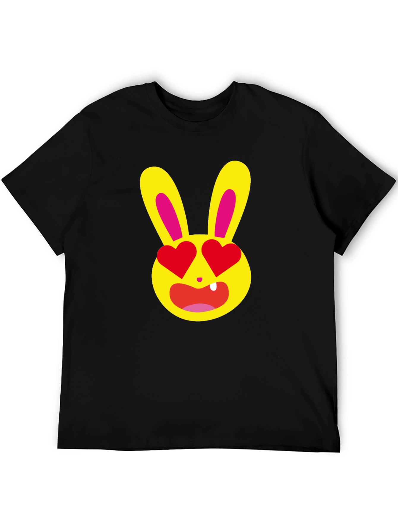Black Love Bunny T-Shirt - Unique Graphic Tee view 5