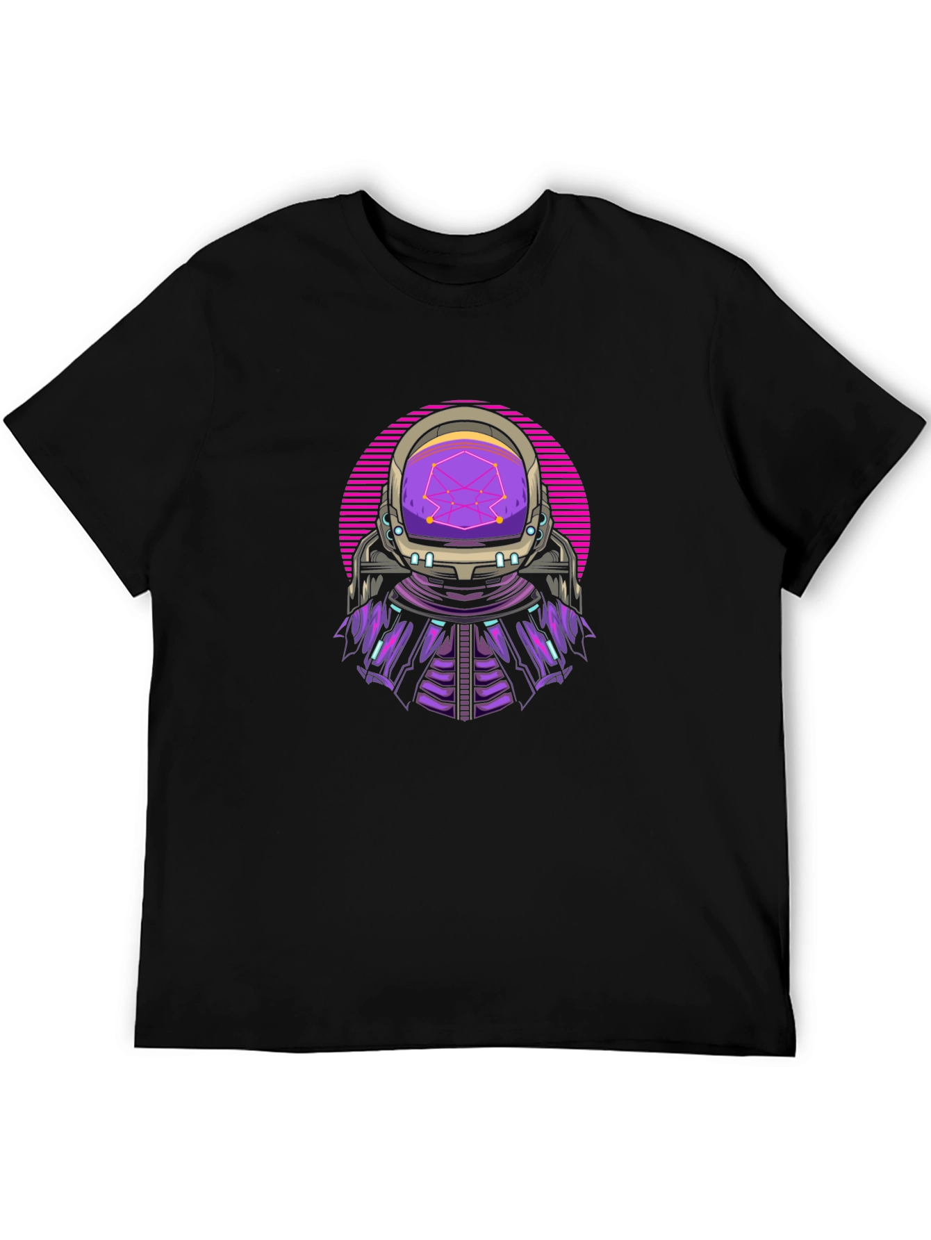 Black Retro Astronaut T-Shirt - Galactic Style view 5