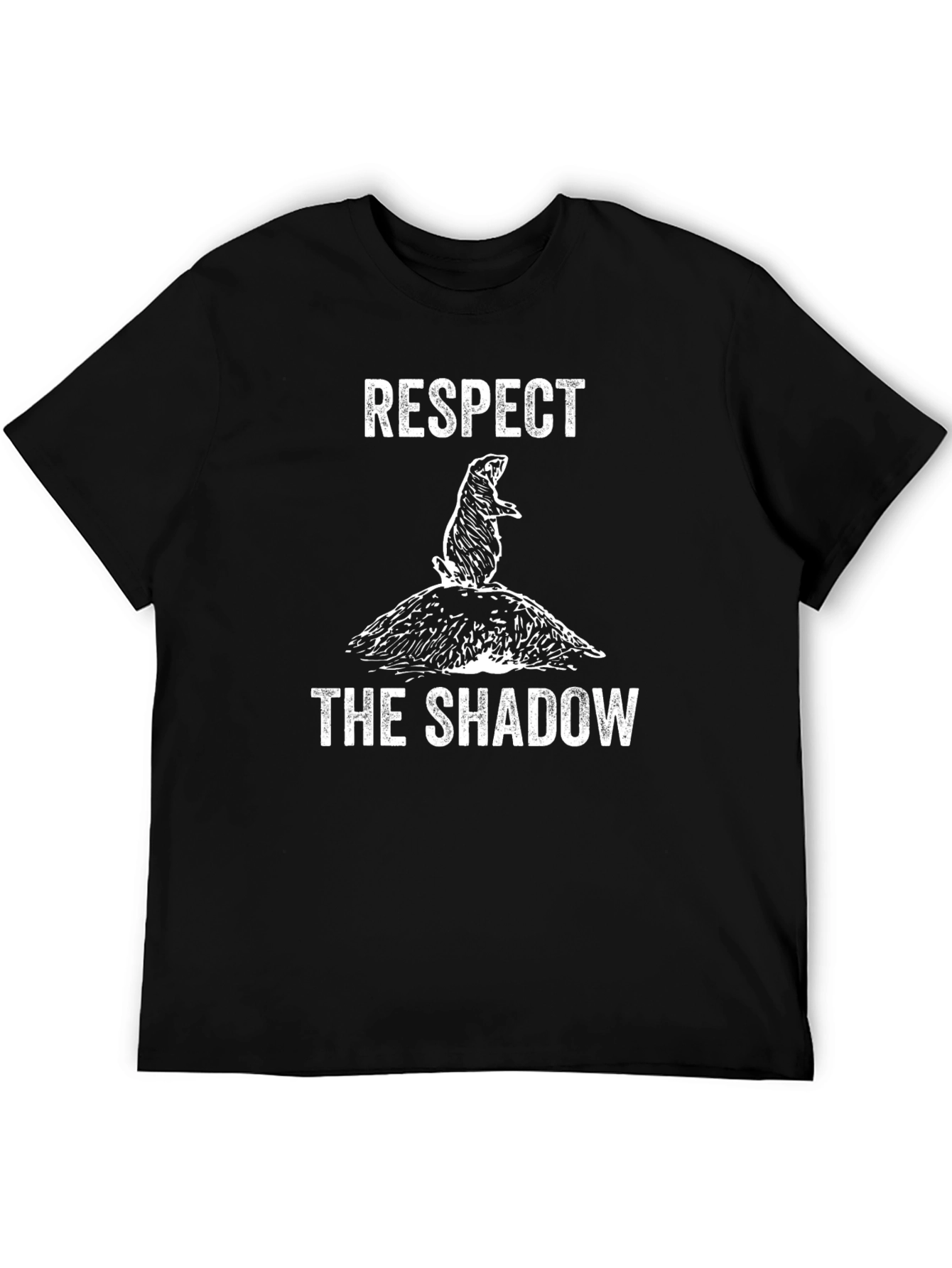 Black Respect the Shadow T-Shirt Groundhog Day Tee view 5