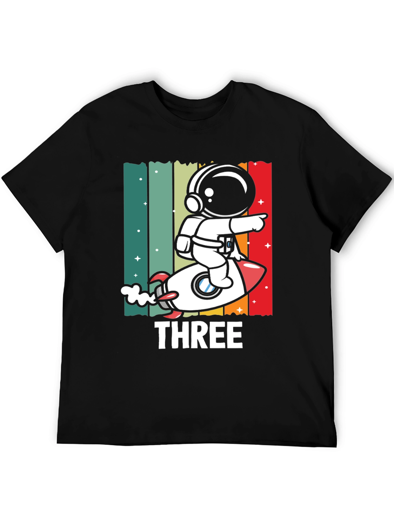 Black Astronaut Third Birthday T-Shirt view 5