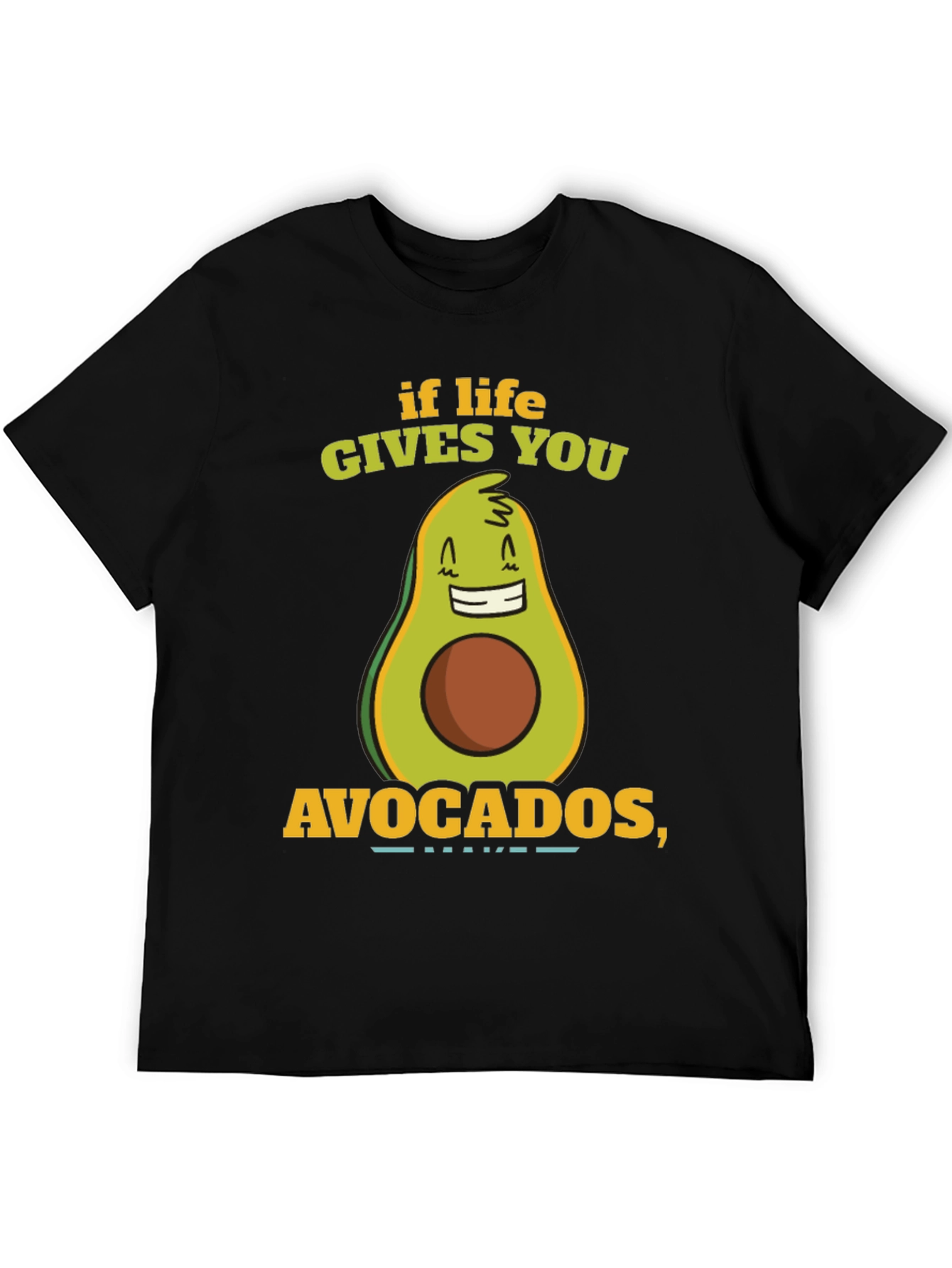Black Funny Avocado T-Shirt - If Life Gives You Avocados view 5