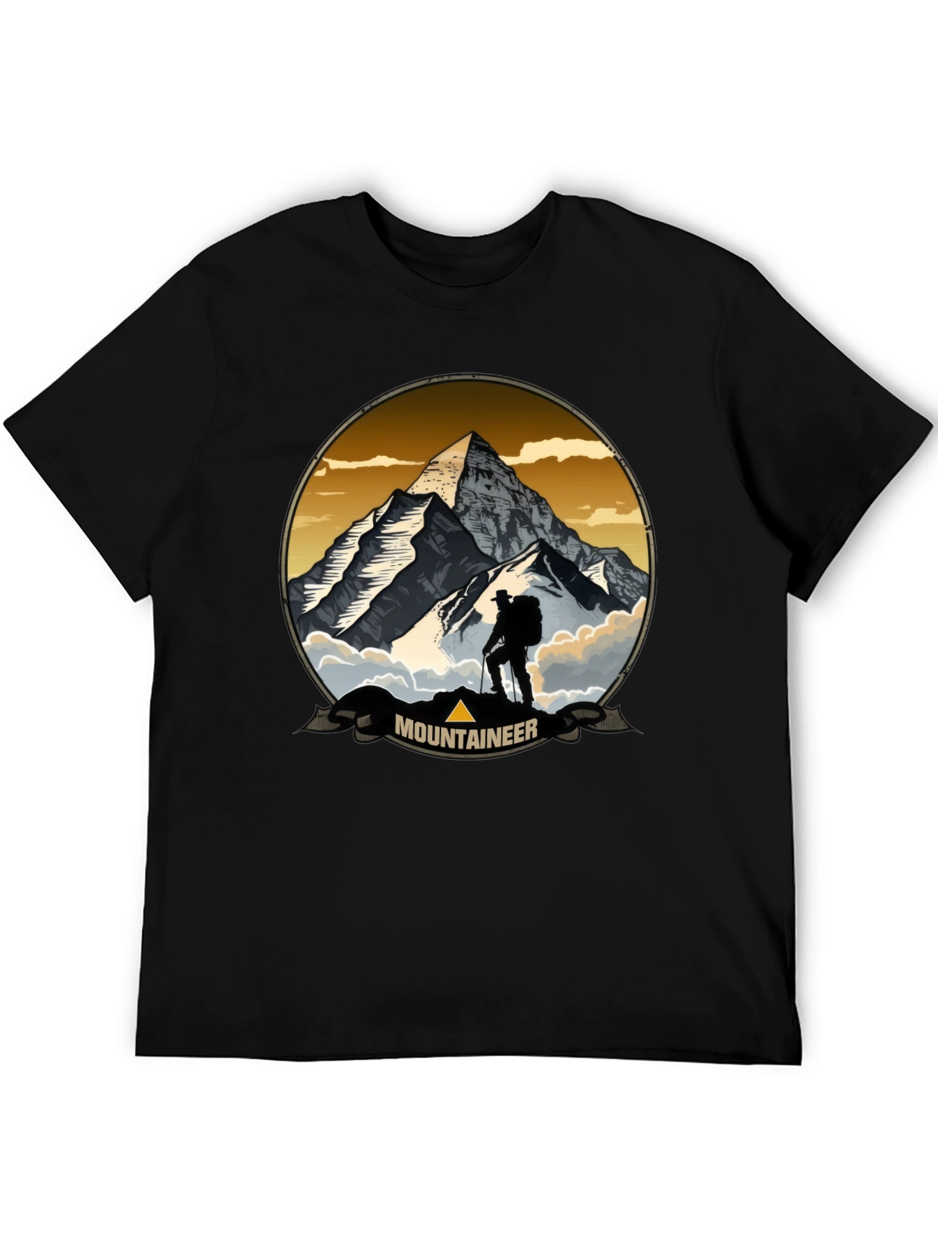 Black Mountaineer Adventure Graphic T-Shirt view 5