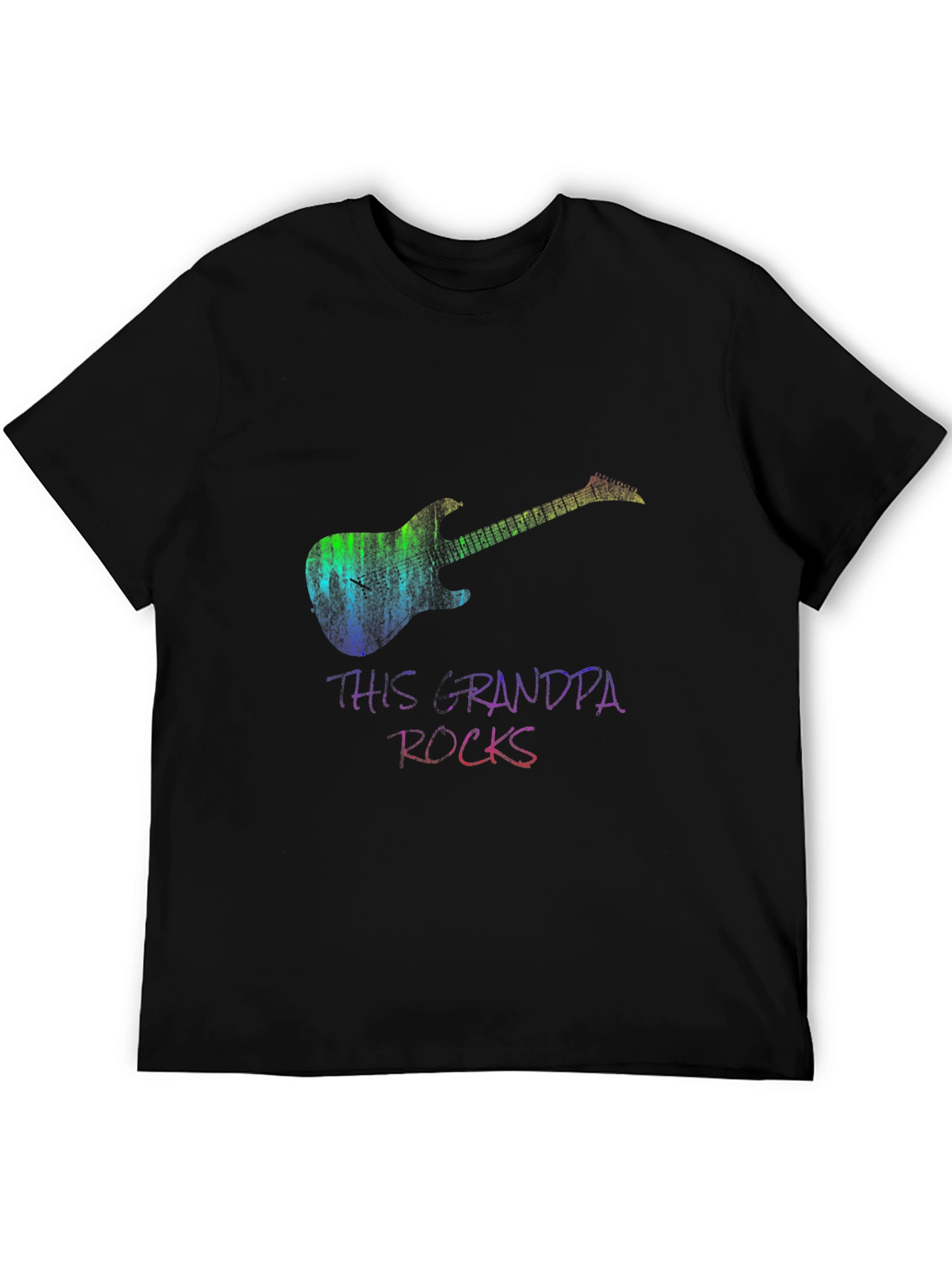 Black This Grandpa Rocks Guitar T-Shirt view 5