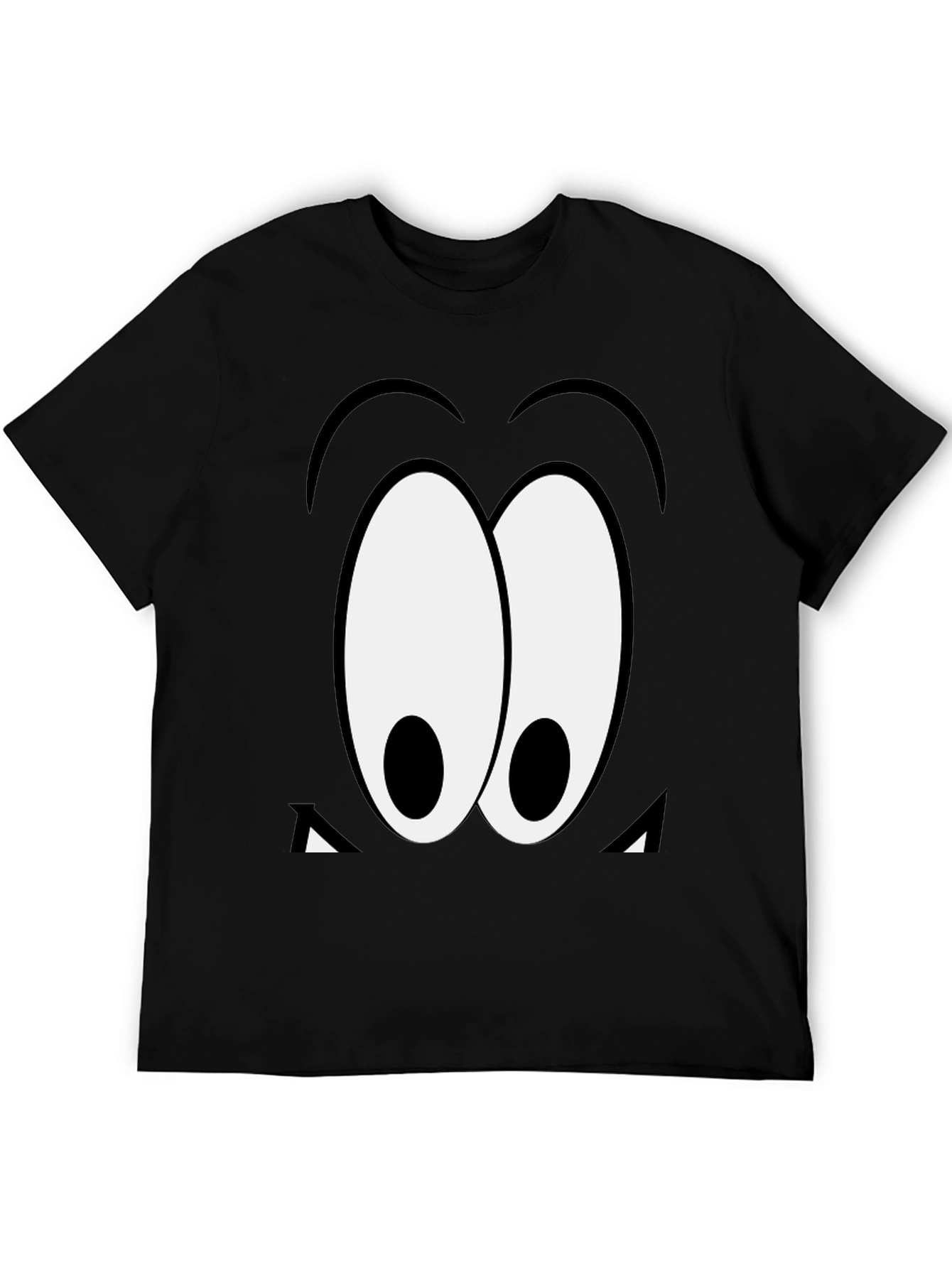 Black Cartoon Eyes Black T-Shirt view 5