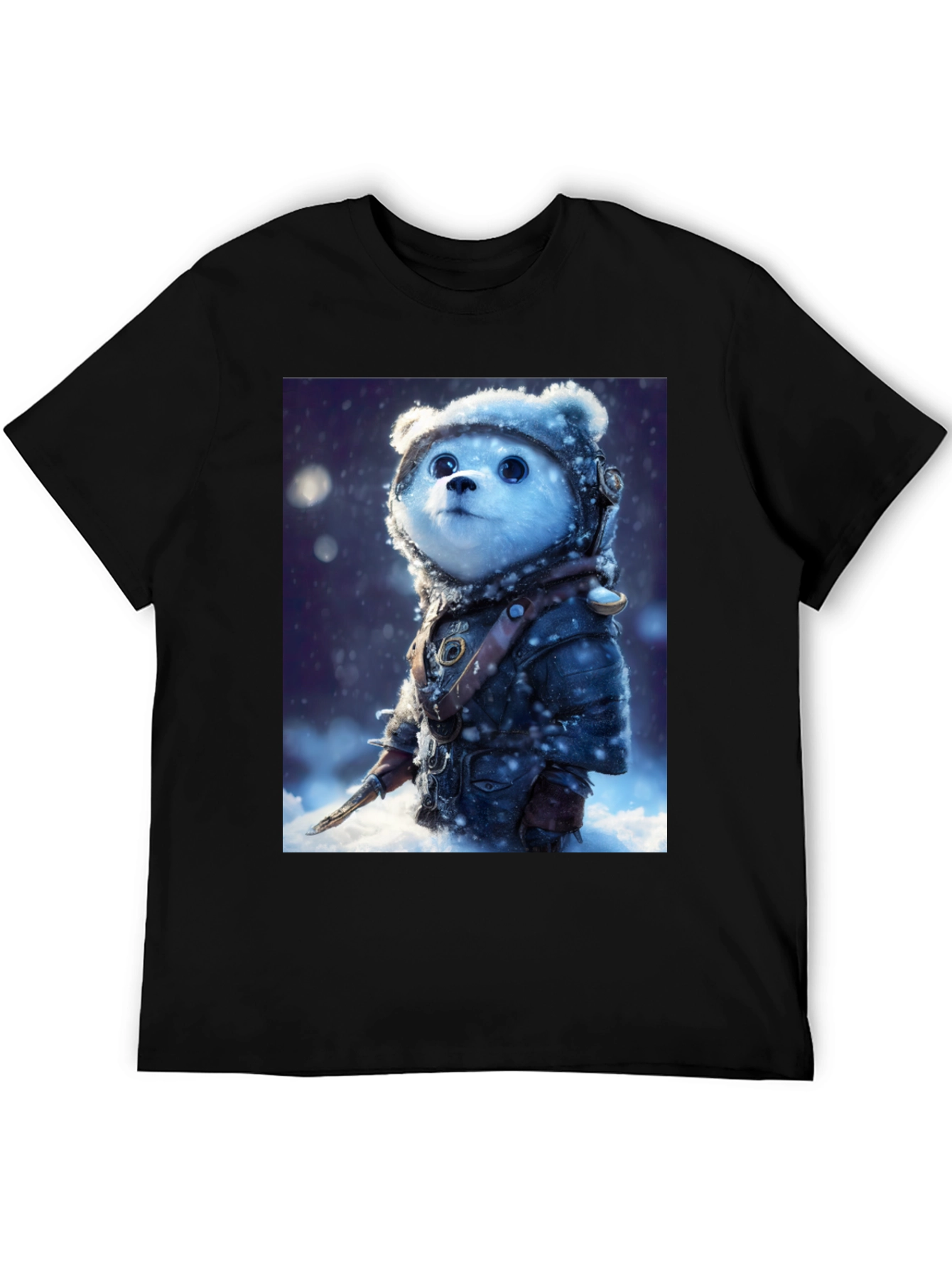 Black Bear Warrior T-Shirt - Snowy Adventure view 5