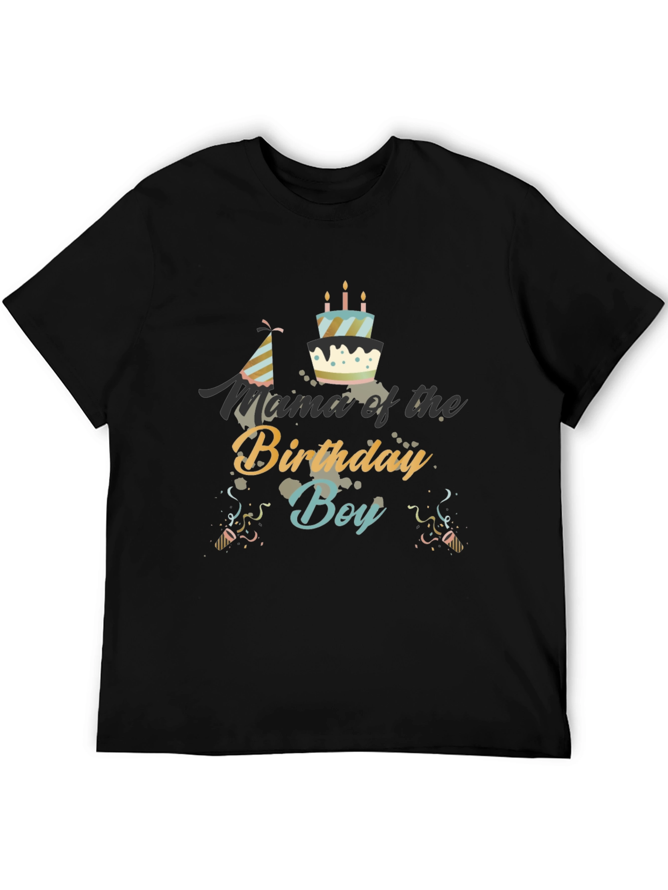 Black Mama of the Birthday Boy Black T-Shirt view 5
