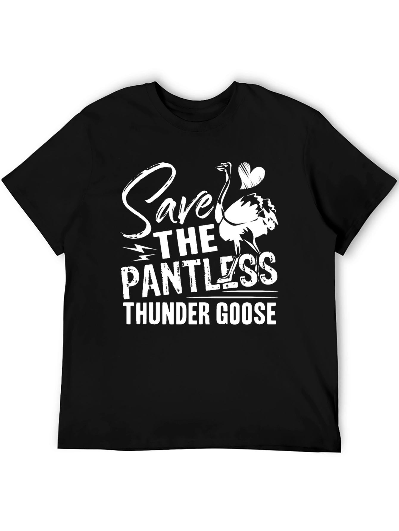 Black Save The Pantless Thunder Goose T-Shirt view 5
