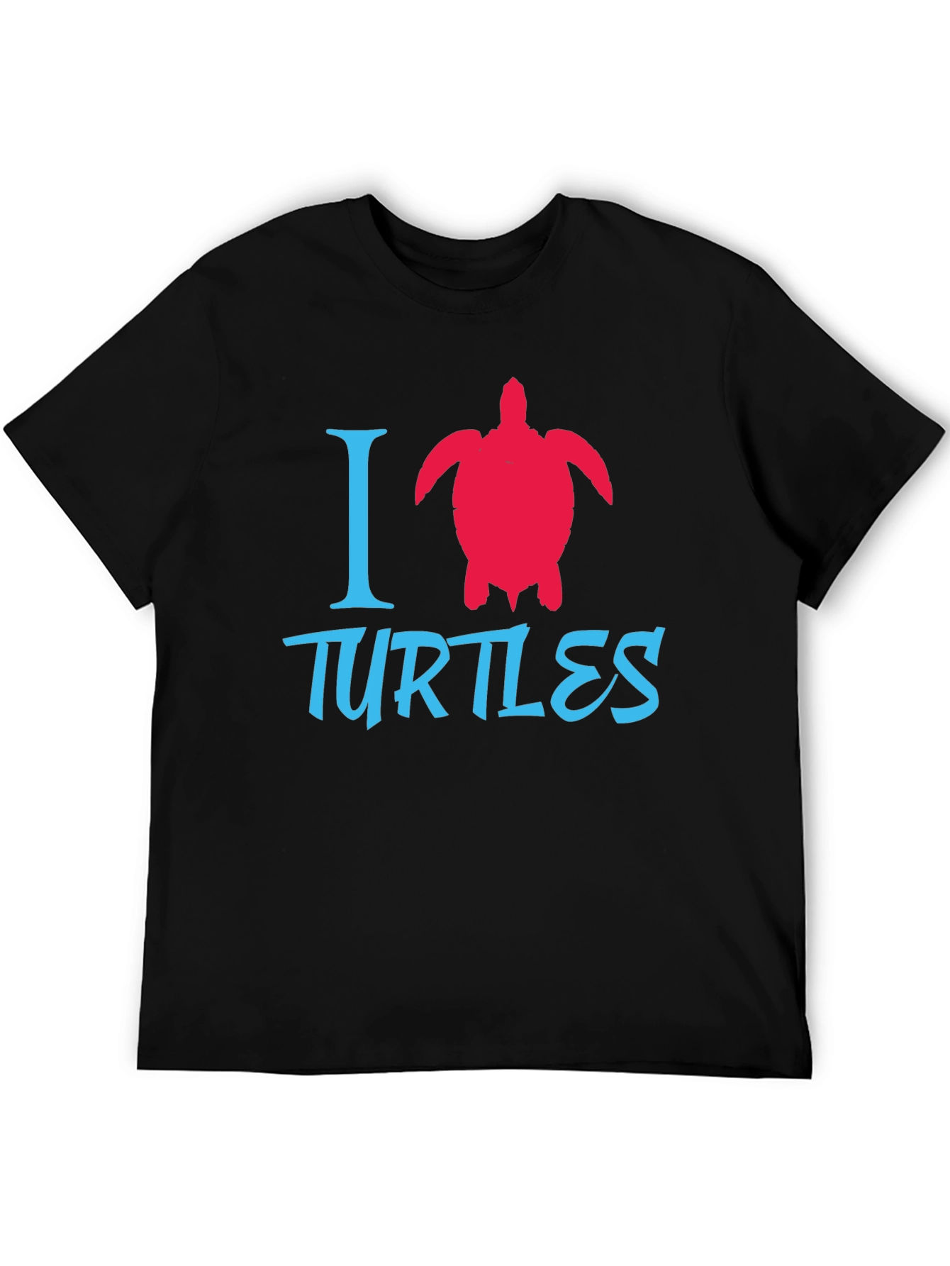 Black I Love Turtles Graphic Tee - Black view 5
