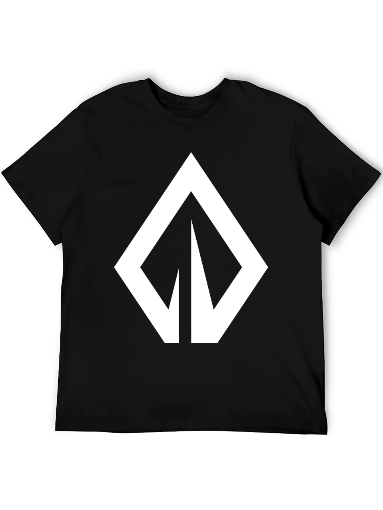 Black Bold Graphic Tee - Modern Arrow Design, Black view 5