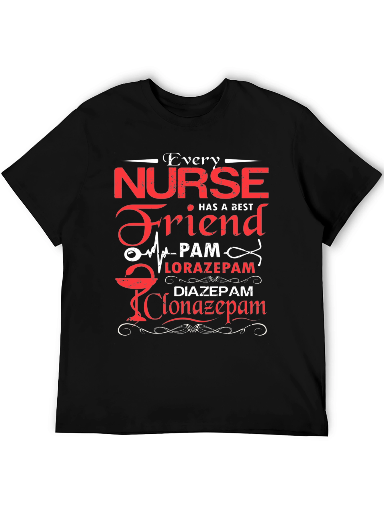Black Every Nurse Has a Best Friend T-Shirt view 5