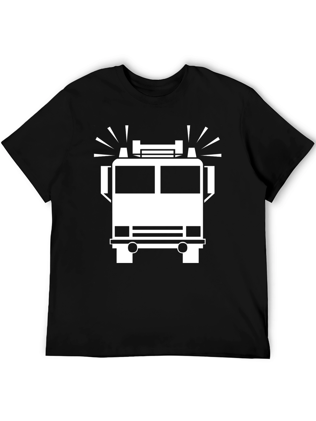 Black Fire Truck Graphic T-Shirt view 5