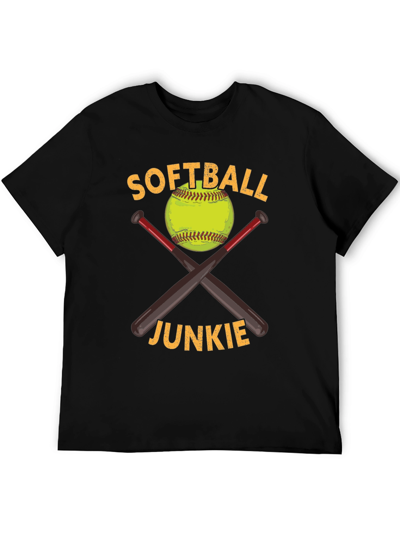 Black Softball Junkie Graphic Tee view 5