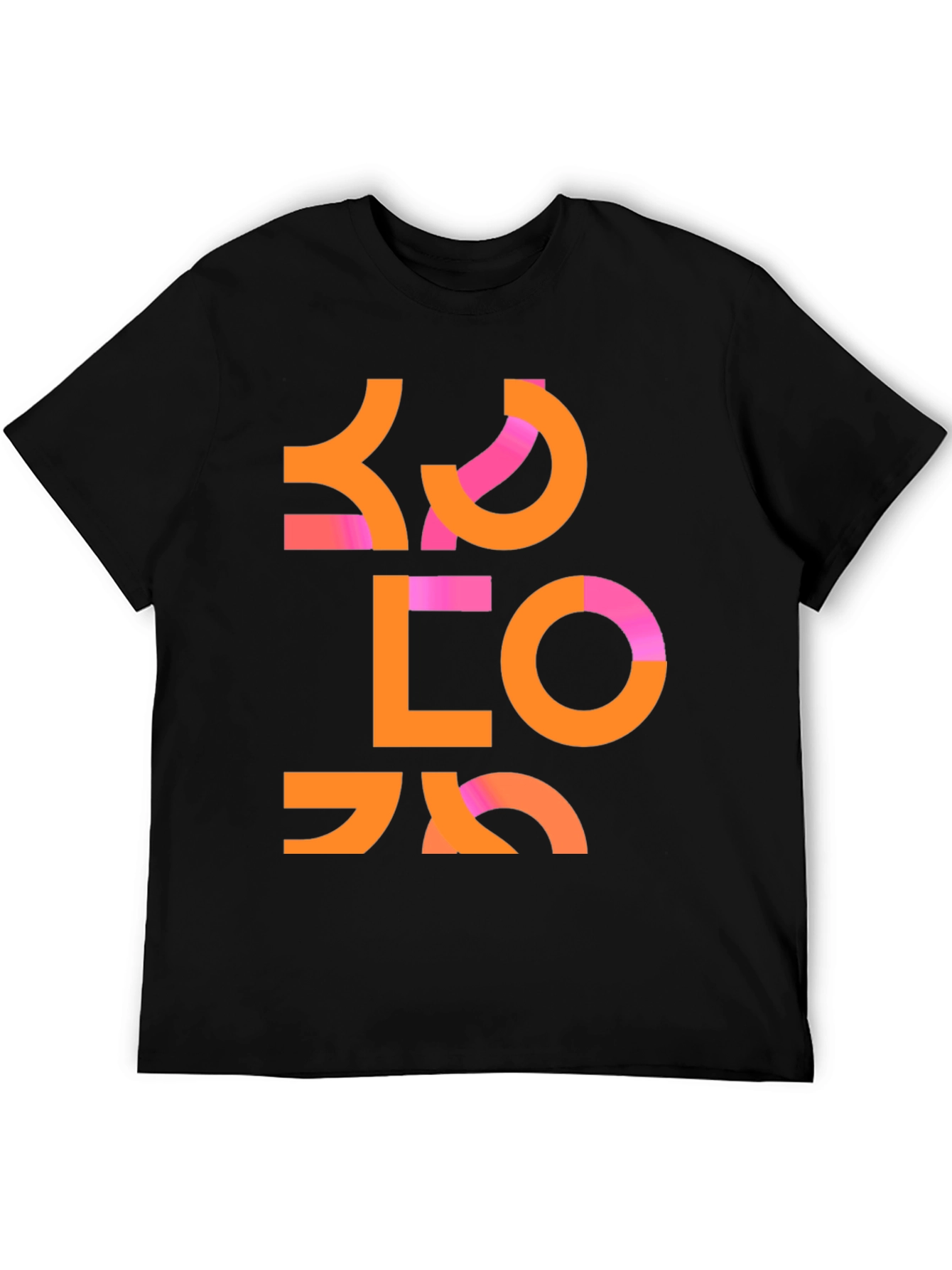 Black Geometric Print Black T-Shirt view 5