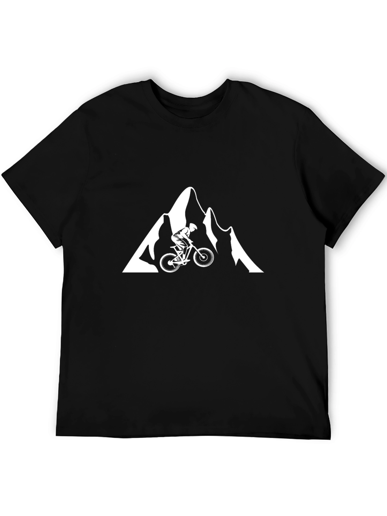 Black Mountain Bike Graphic Tee - Black Cotton Shirt view 5