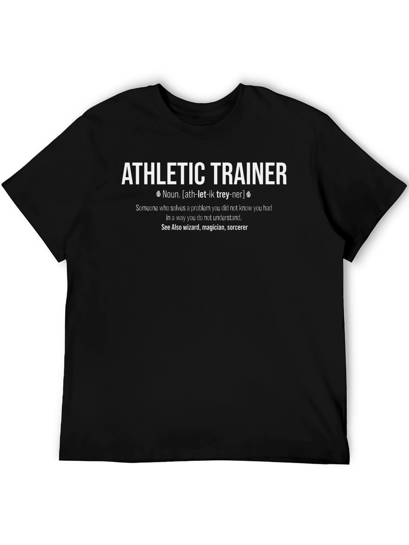 Black Athletic Trainer Definition Graphic Tee view 5