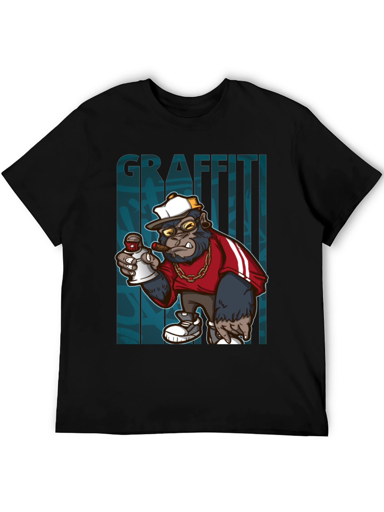 Black Graffiti Gorilla T-Shirt - Urban Style Tee view 5