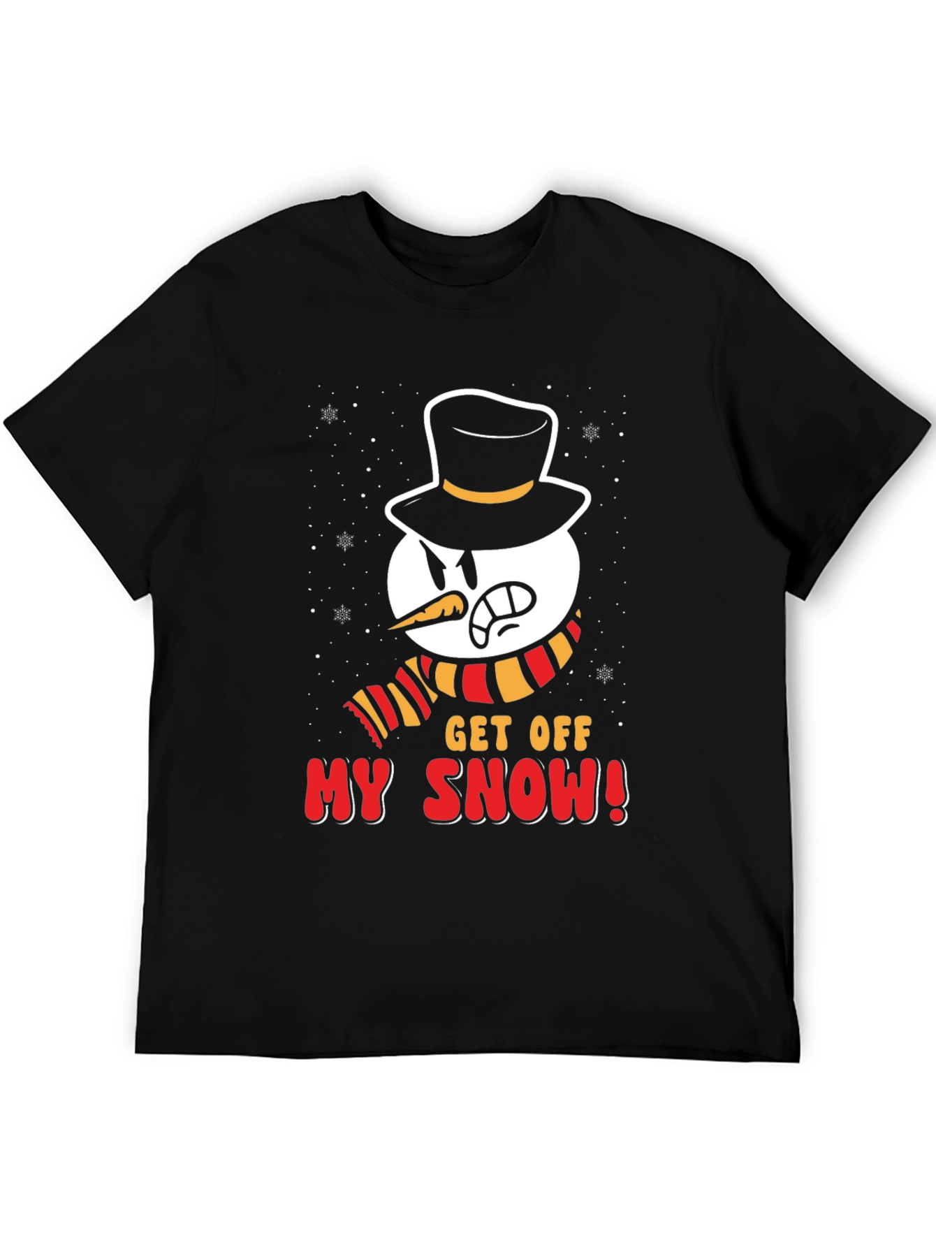 Black Get Off My Snow! Graphic Tee view 5