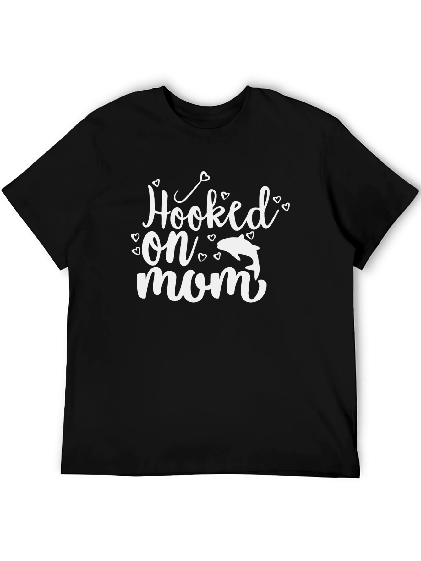 Black Hooked on Mom Graphic Tee - Black view 5