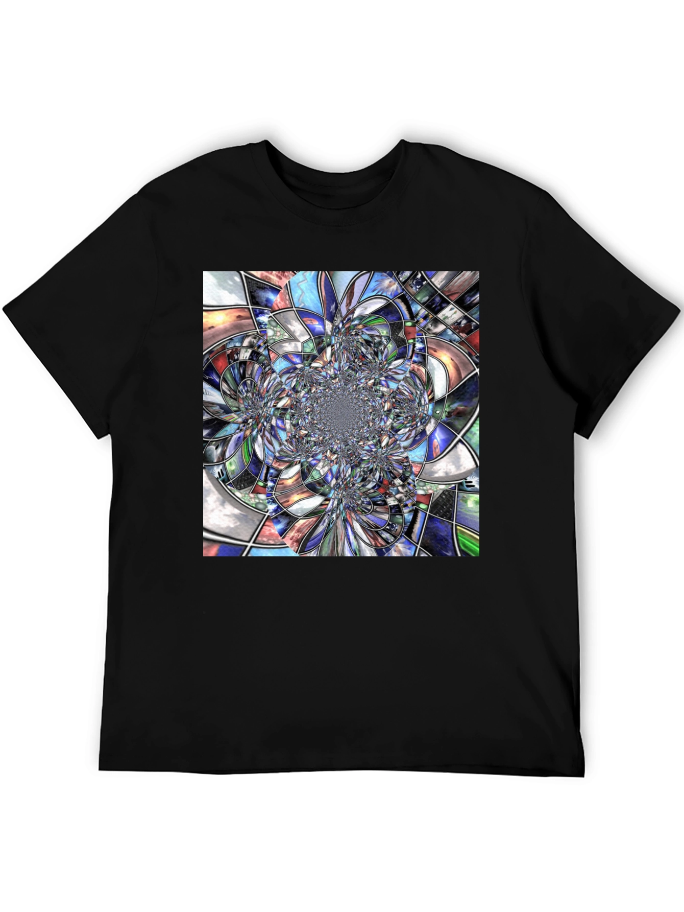 Abstract Fractal Art Black T-Shirt - 5