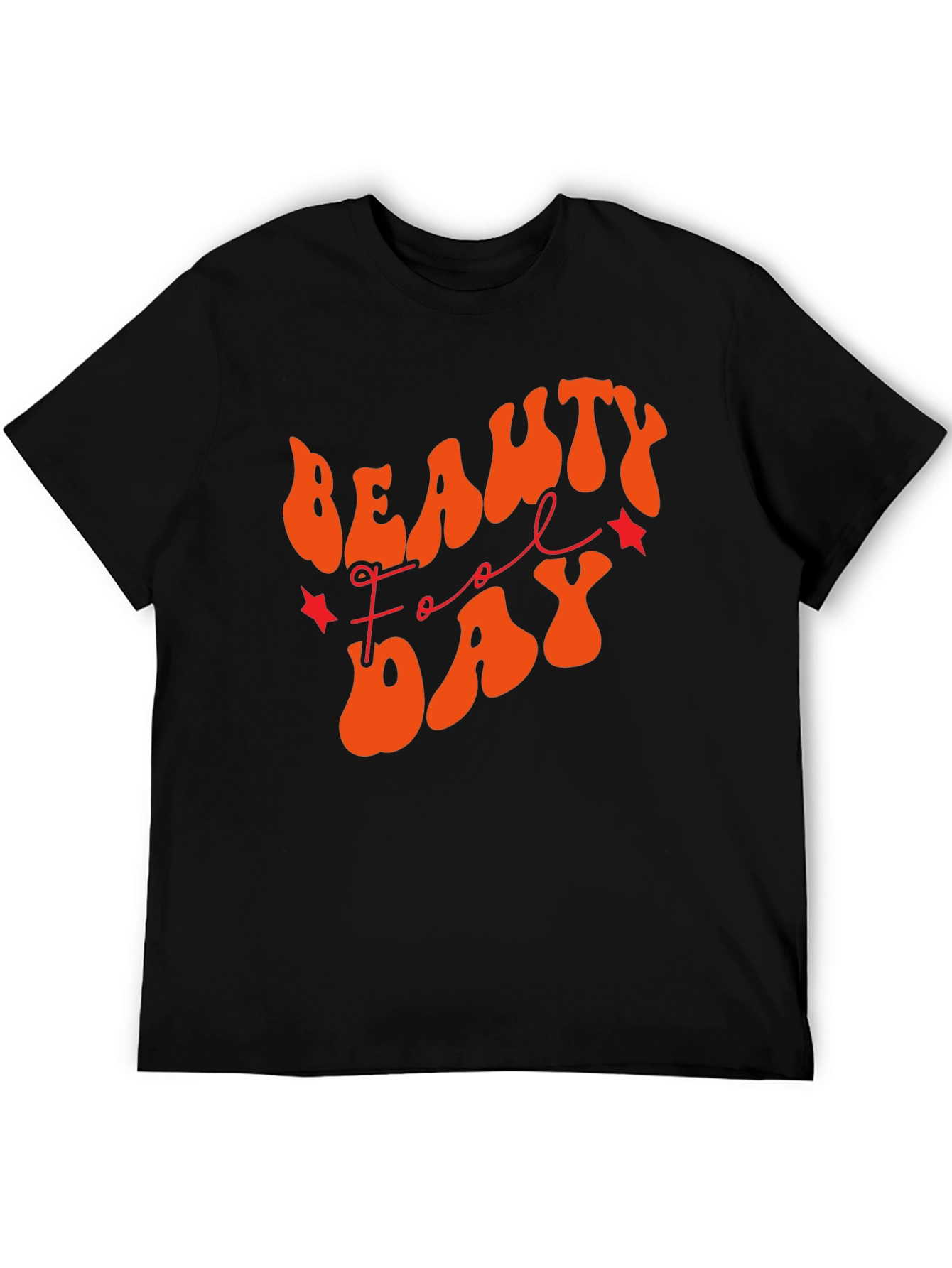 Black Beauty Fool Day T-Shirt - Retro Orange Graphic Tee view 5