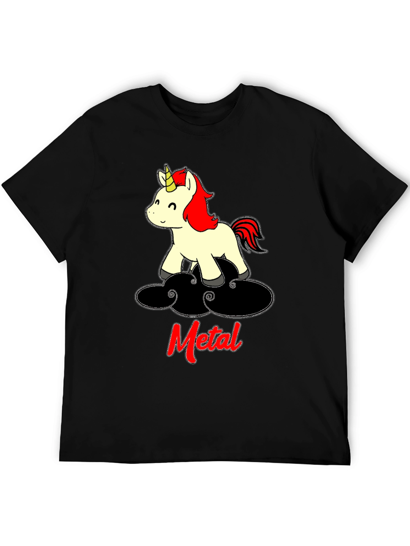 Black Metal Unicorn T-Shirt - Black Cotton Tee view 5