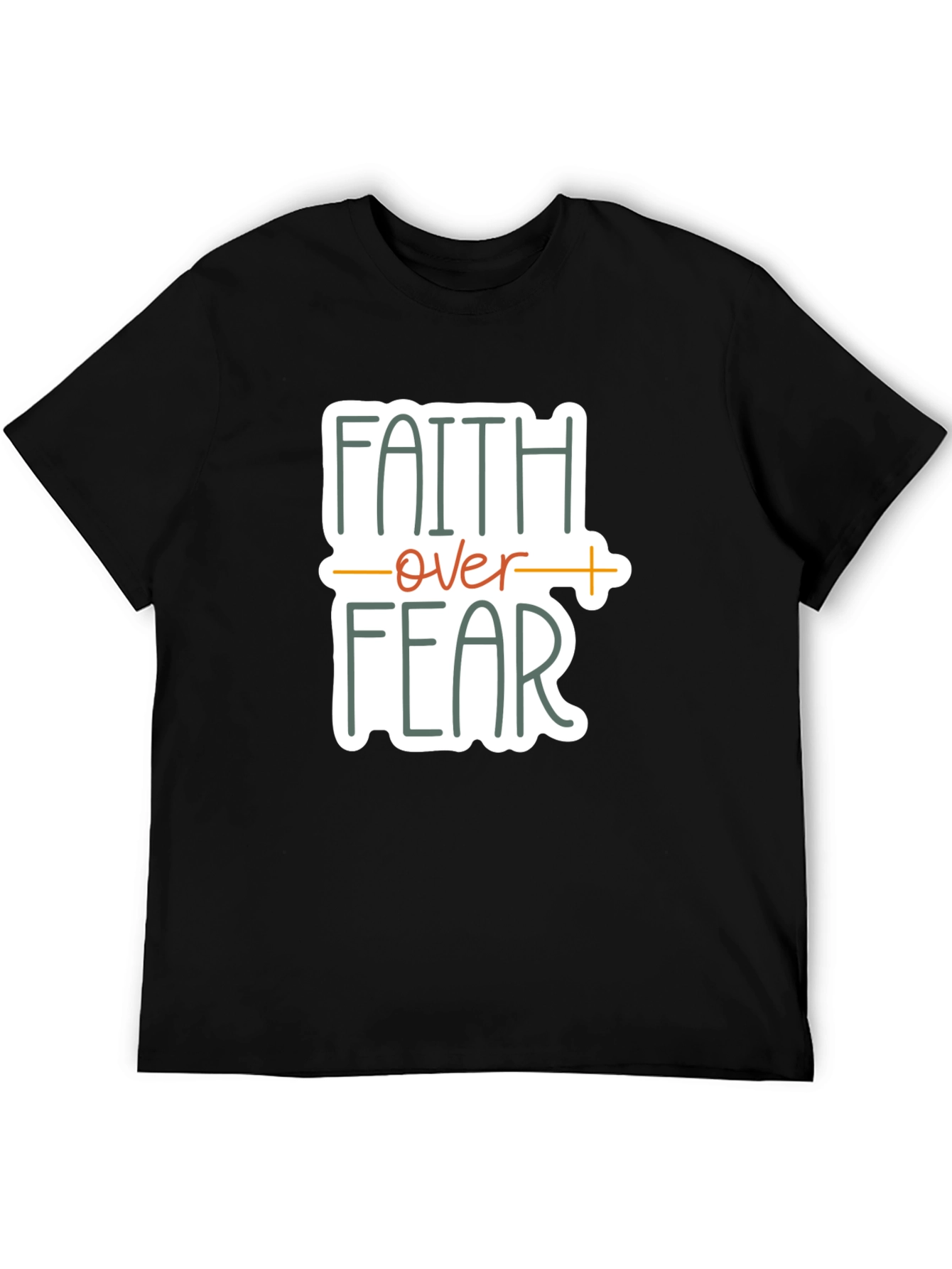 Black Faith Over Fear Graphic Tee - Unisex Black T-Shirt view 5