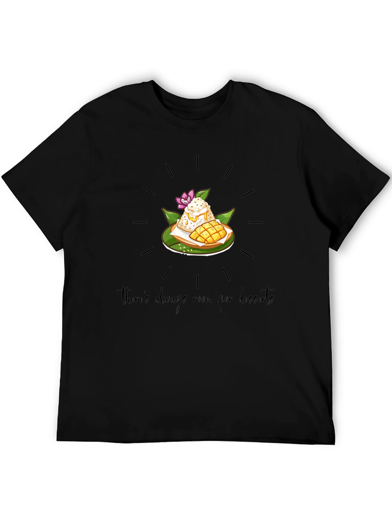 Black Dessert Lover T-Shirt: Always Room view 5
