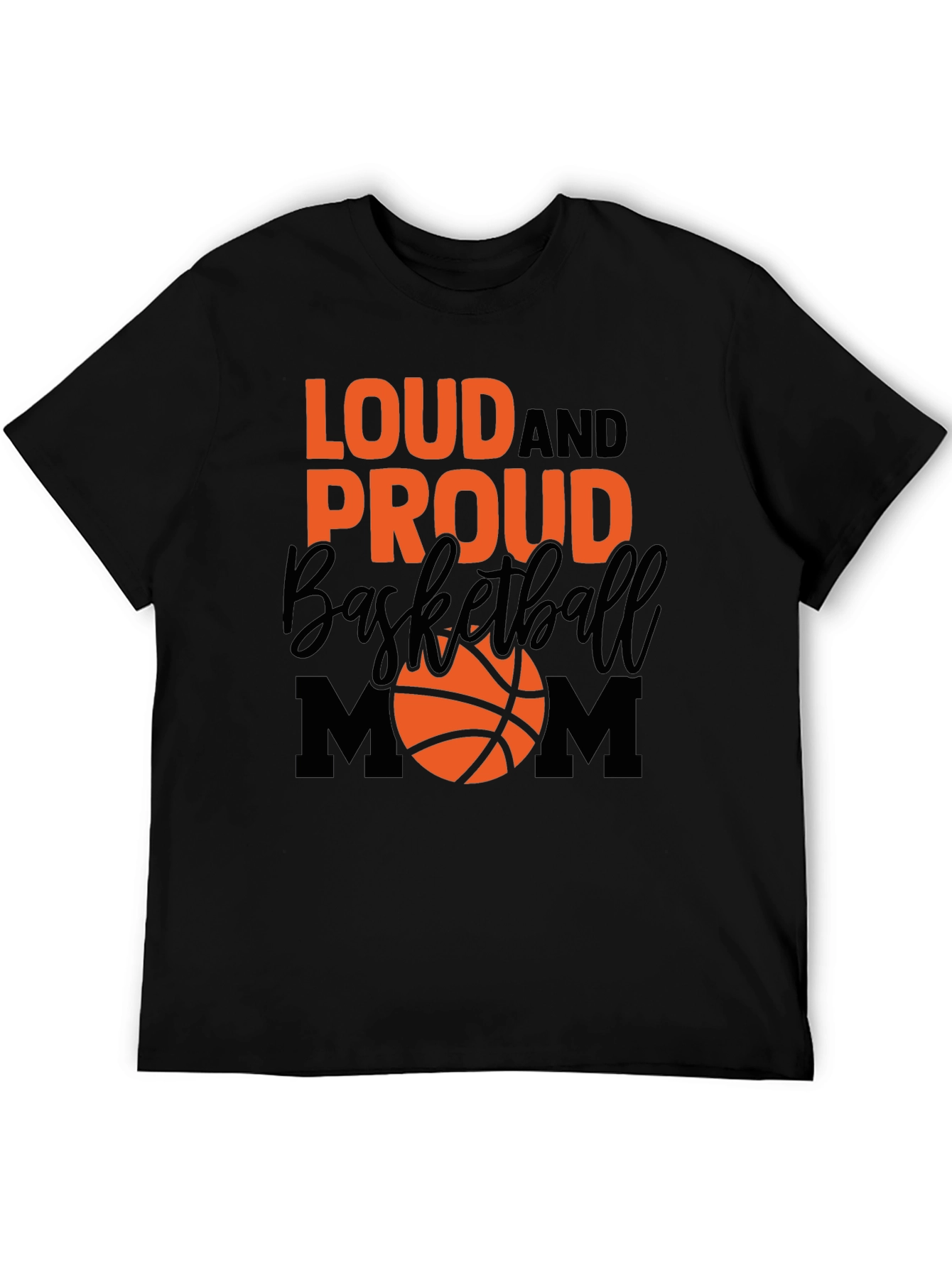 Black Loud and Proud Basketball Mom T-Shirt view 5