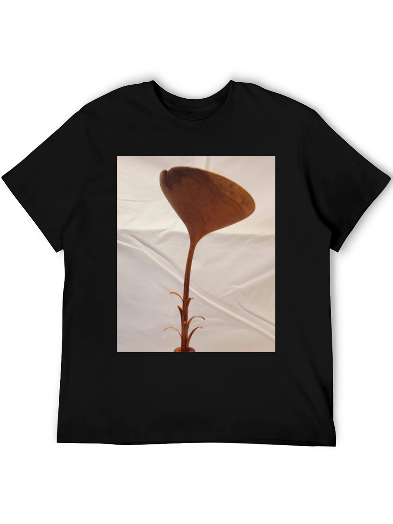 Black Unique Wooden Sculpture T-Shirt view 5