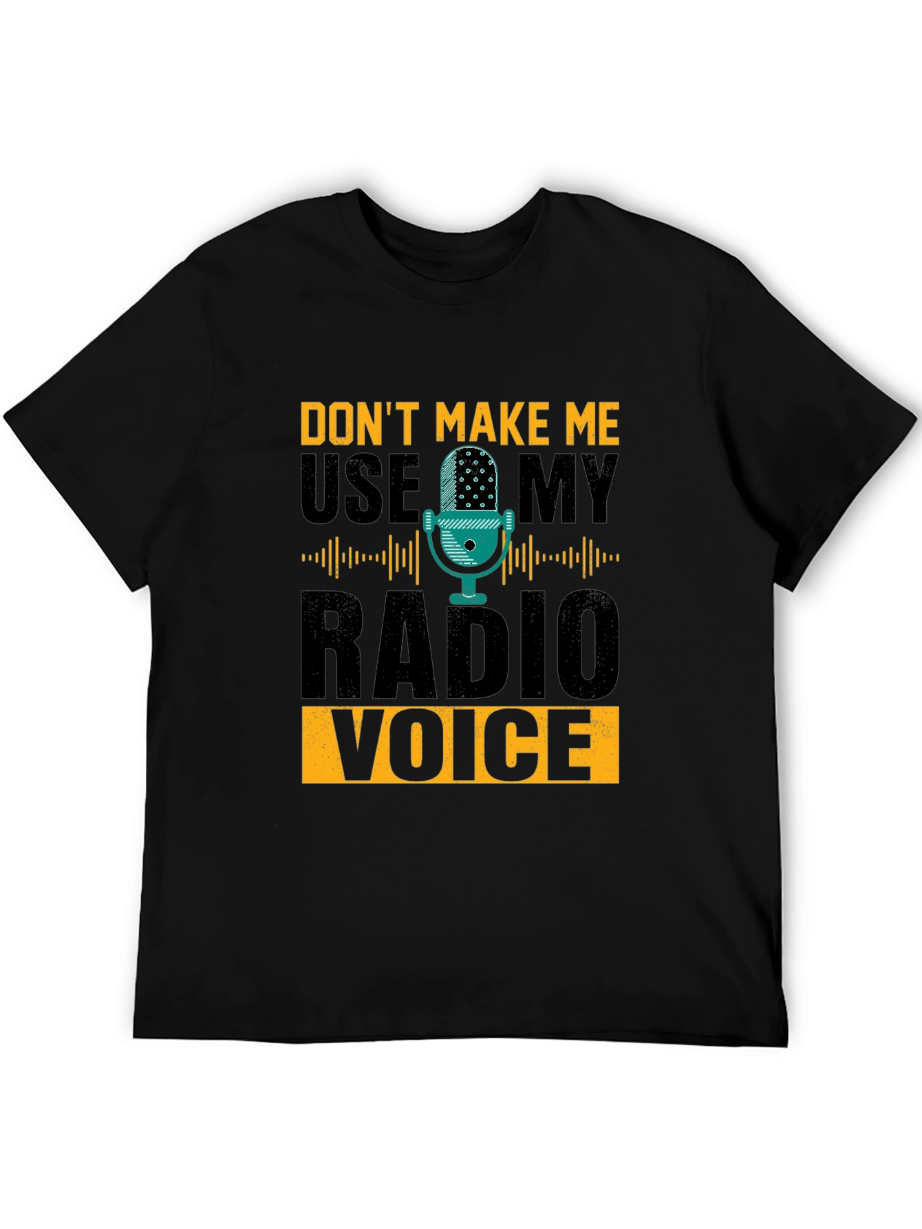 Black Radio Voice T-Shirt - Funny DJ Broadcaster Tee view 5