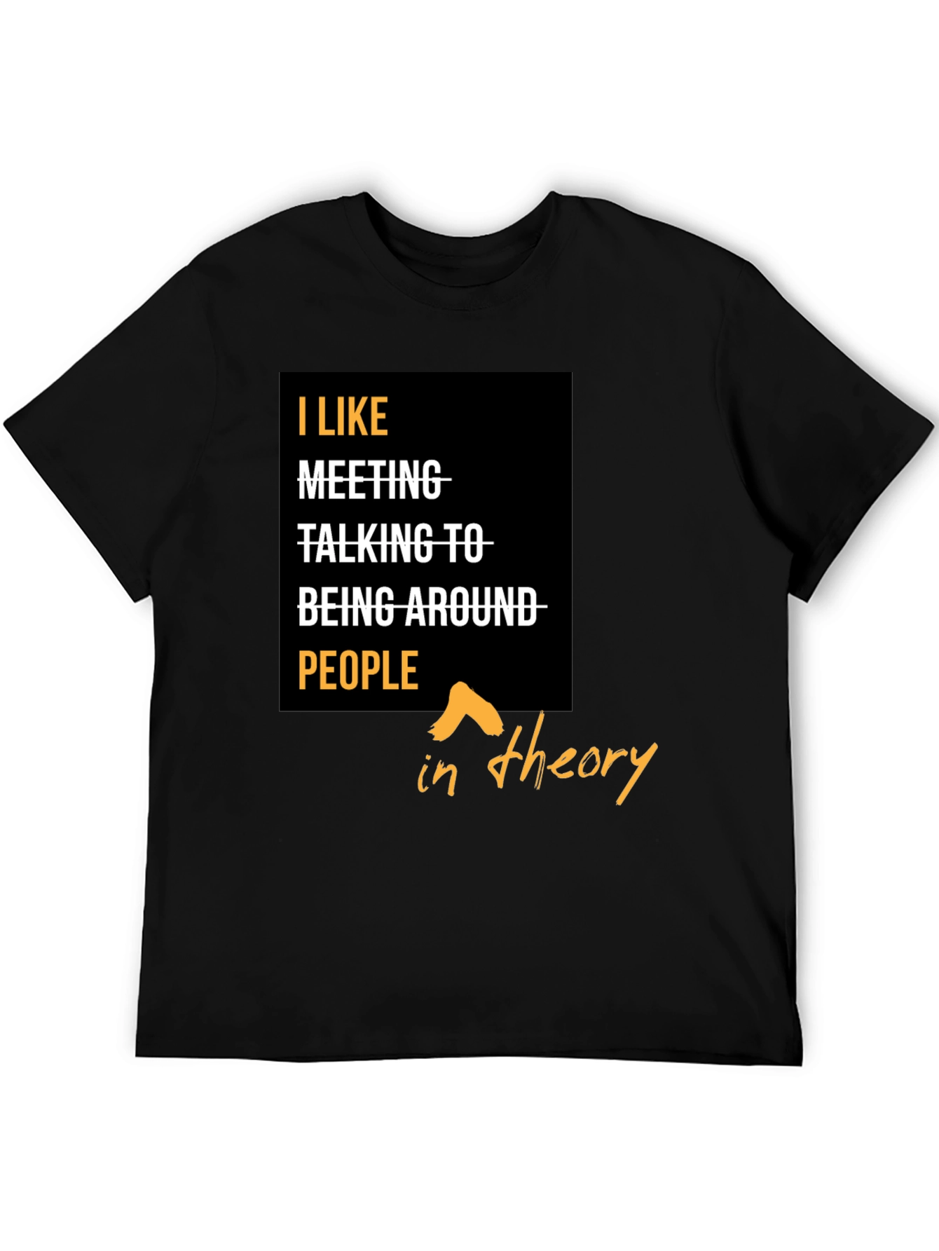 Black I Like People In Theory Graphic T-Shirt view 5