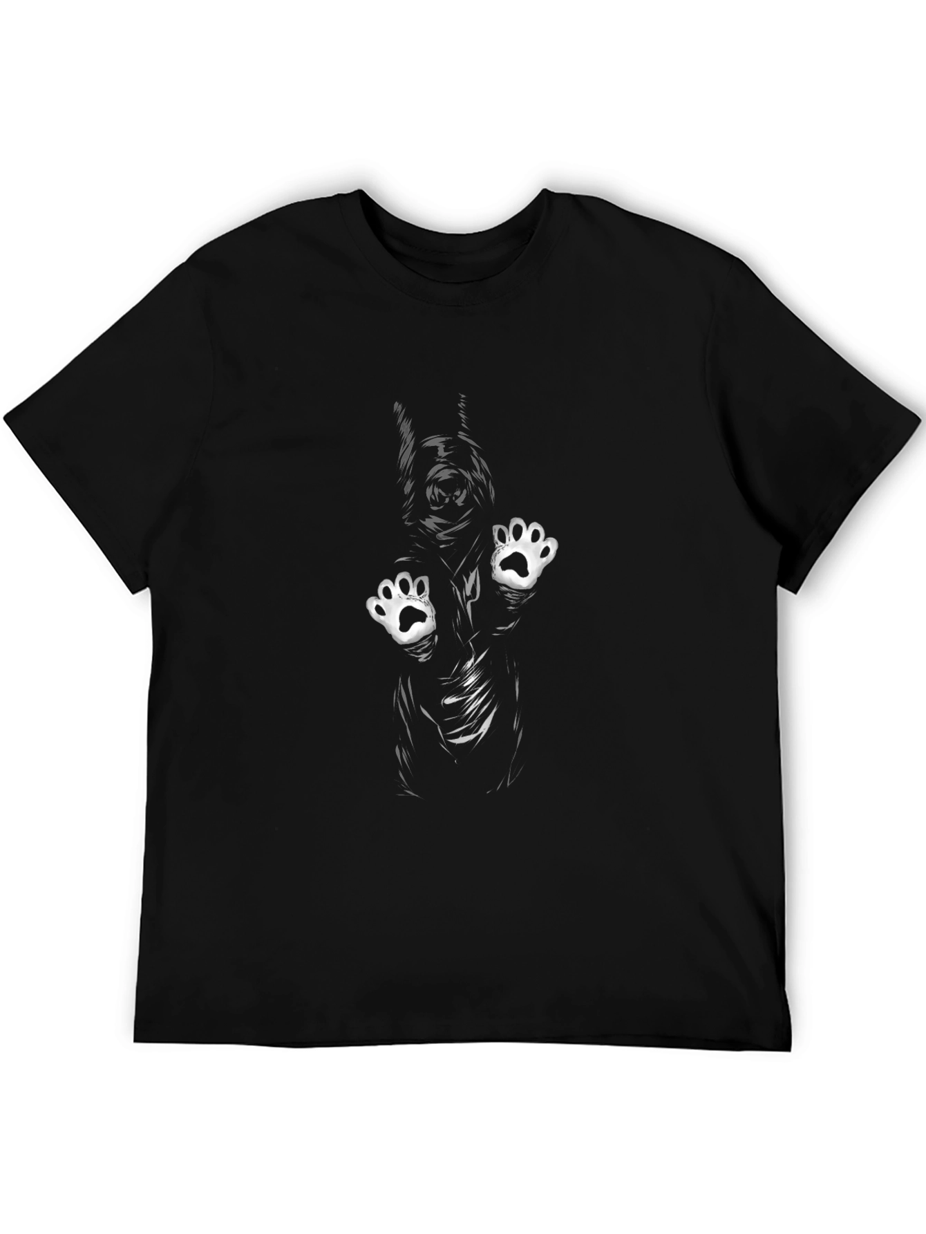 Black Funny Dog Paws T-Shirt - Black Novelty Tee view 5