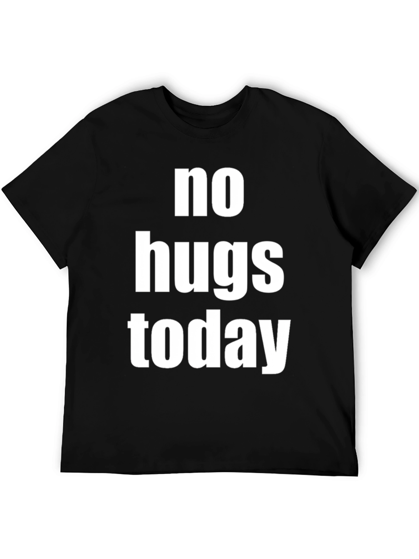 Black No Hugs Today Graphic Tee - Unisex Black T-Shirt view 5