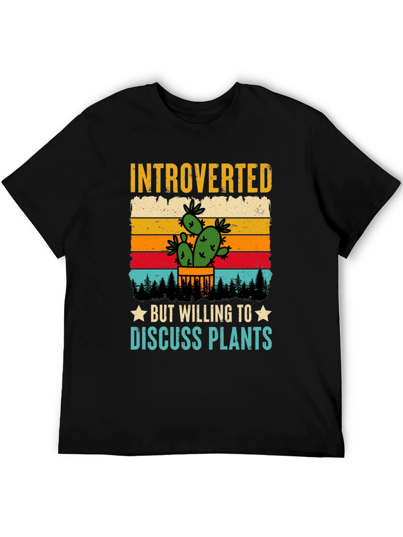 Black Introverted Plant Lover T-Shirt view 5