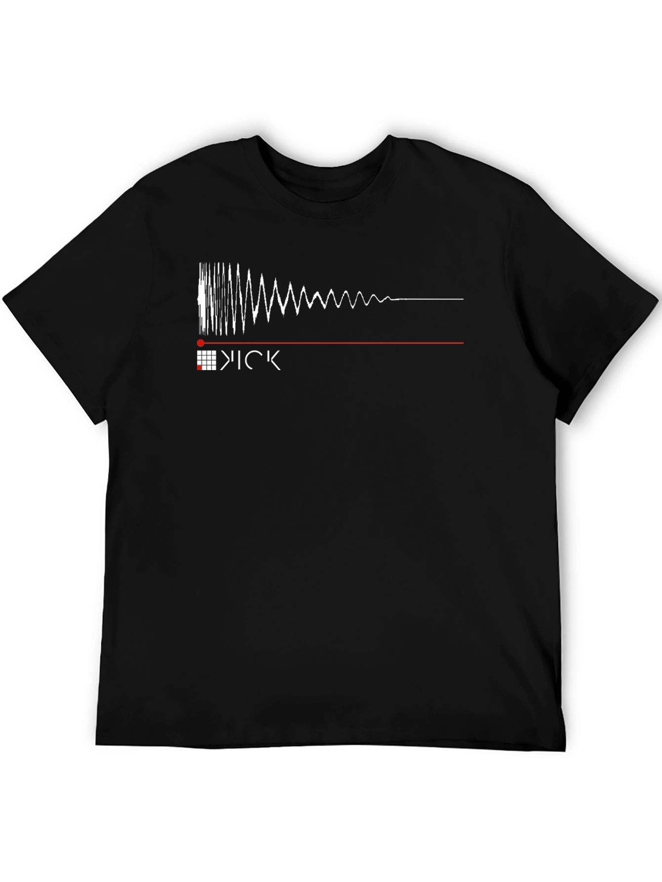 Black Kick Drum Waveform Graphic T-Shirt view 5