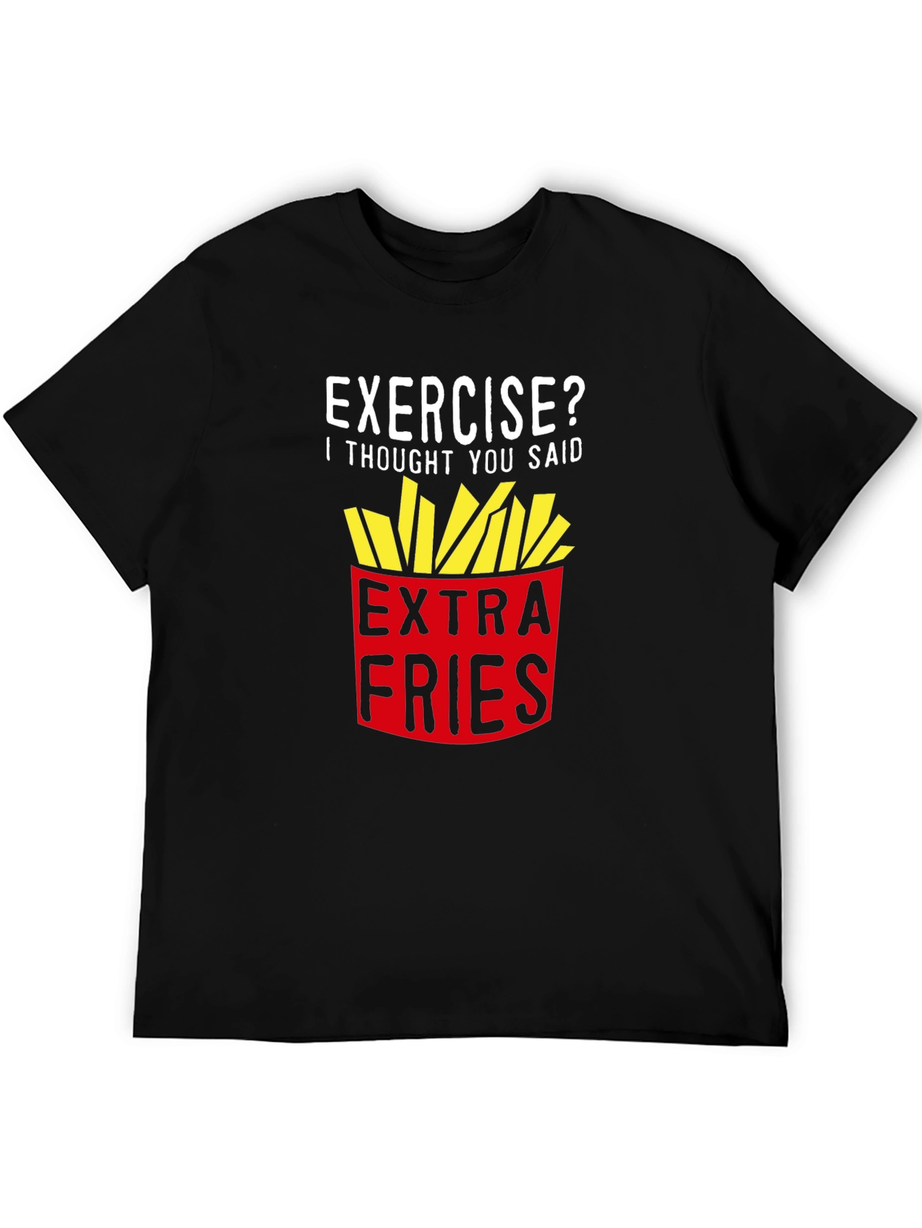 Black Extra Fries Graphic Tee - Funny Foodie Shirt view 5