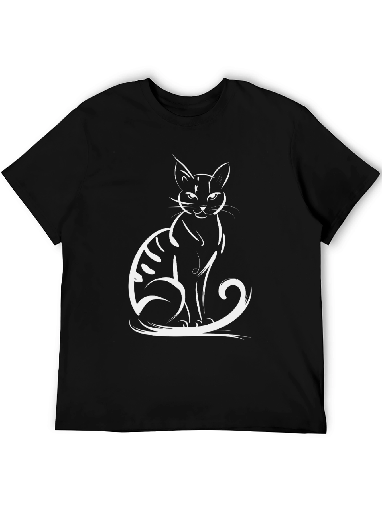 Black Cool Cat Graphic Tee - Black view 5